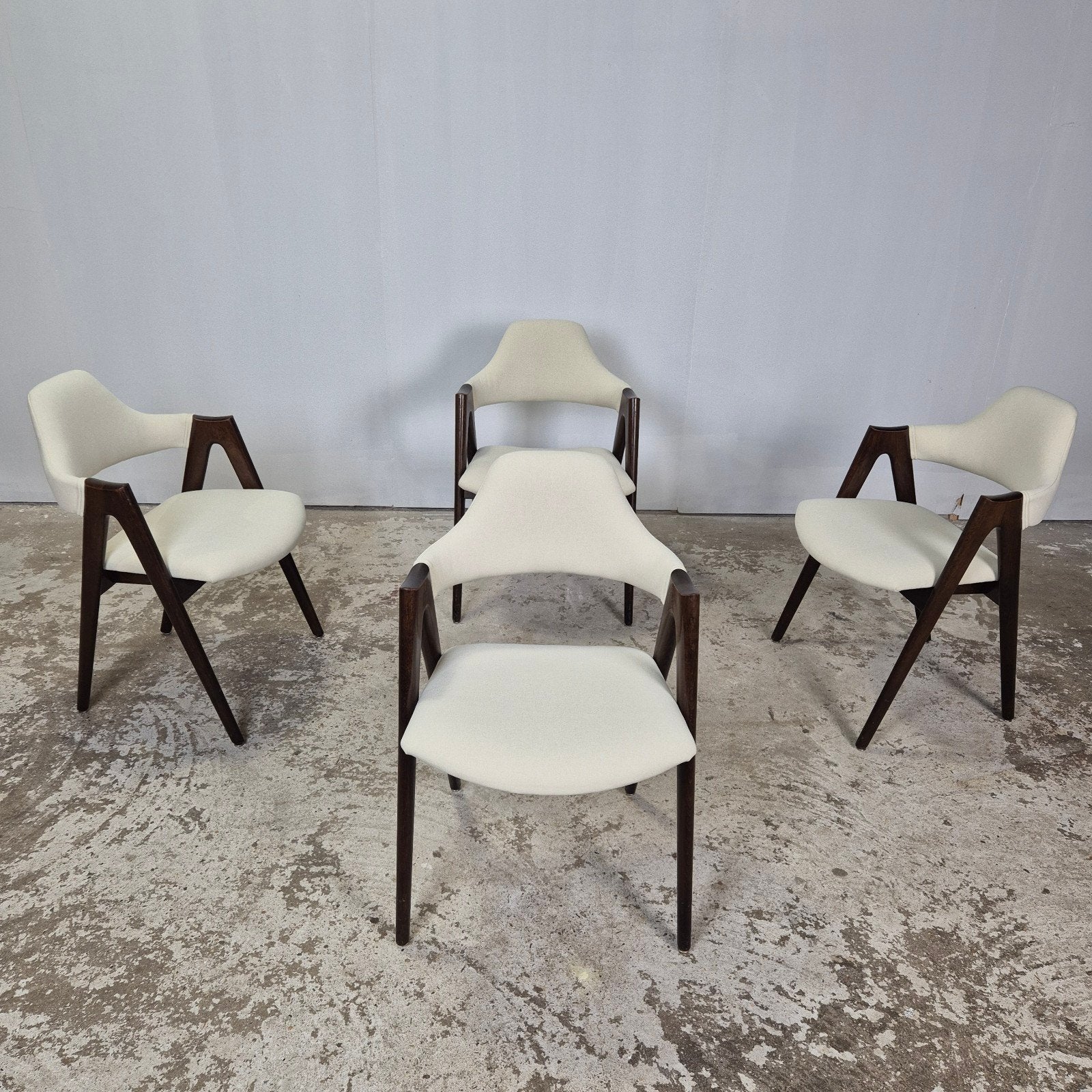 4x Kai Kristiansen Compass chair Vintage Deense stoelen, Ophalen, Hout, Gebruikt, Overige kleuren