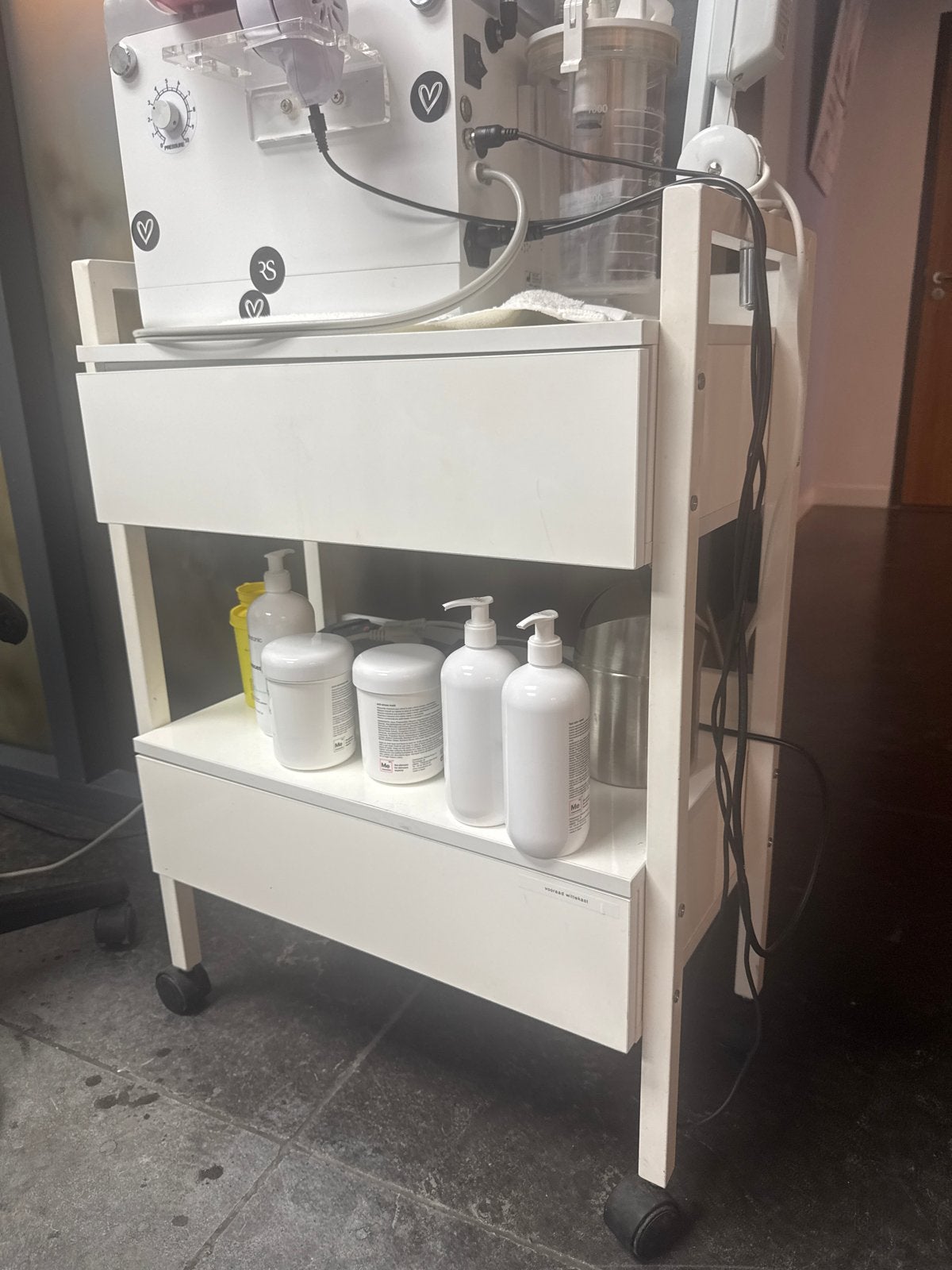 Witte trolley met lades en wielen - Gebruikt, Ophalen