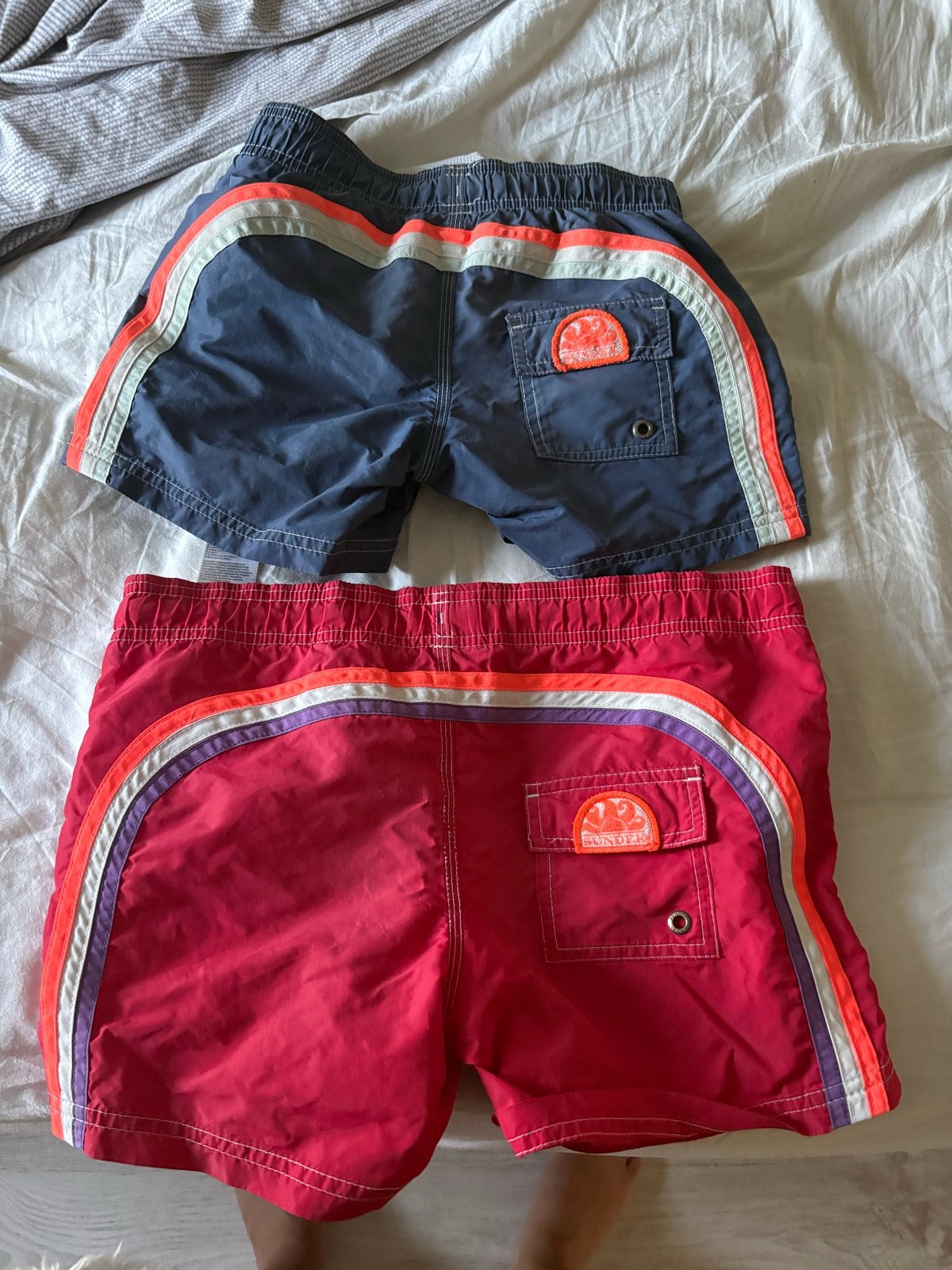 Sundek Zwembroeken Blauw Maat 8 & Rood Maat 10, Gebruikt, Overige maten, Ophalen of Verzenden, Zwembroek