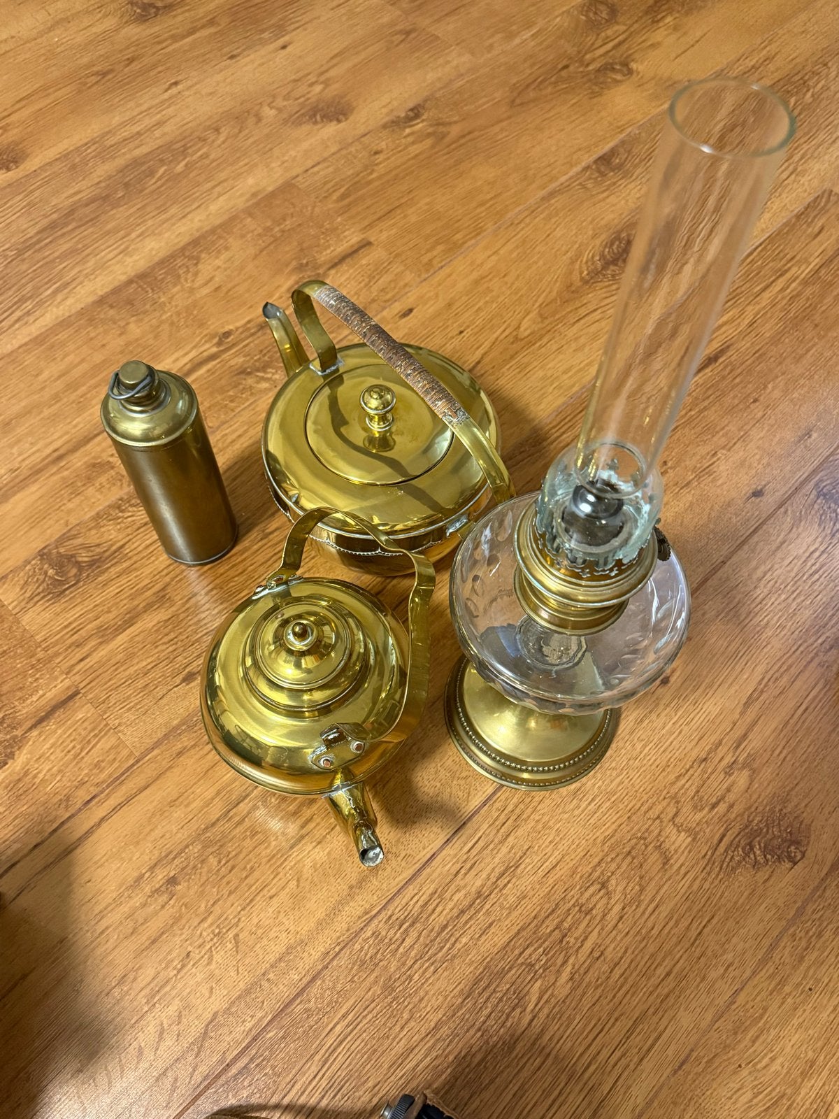 Antieke Koperen Theepotten en Olielamp Set, Antiek en Kunst, Antiek | Koper en Brons, Koper, Ophalen