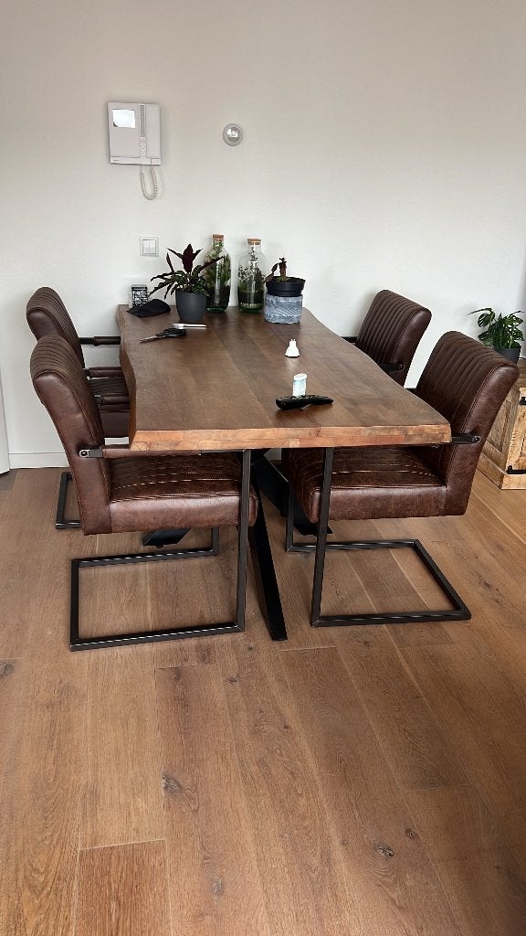 eettafel 160x90, Ophalen, Gebruikt, 50 tot 100 cm, Modern/organisch