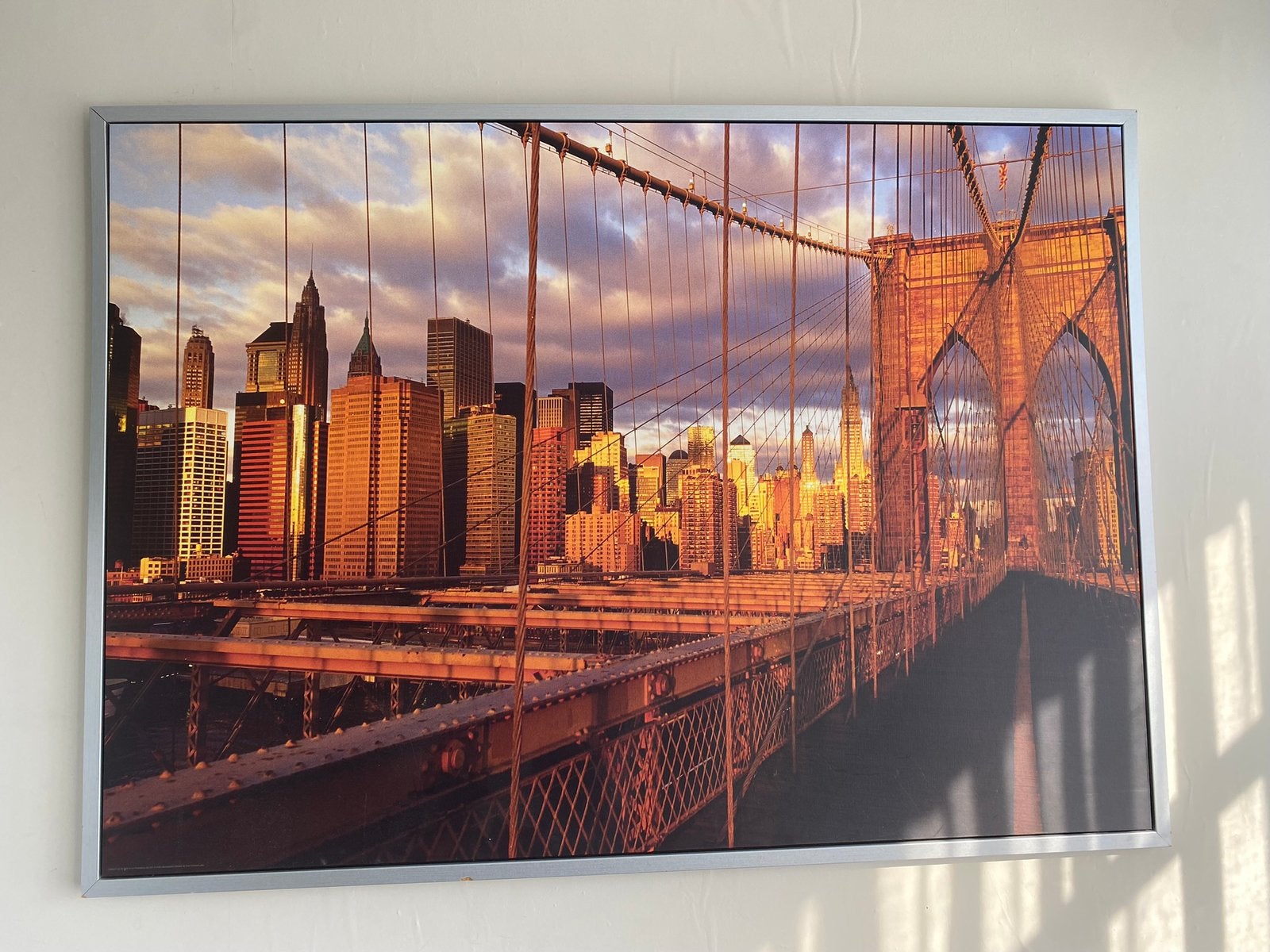 New York Brooklyn bridge schilderij 140cm, Antiek en Kunst, Kunst | Schilderijen | Abstract, Ophalen