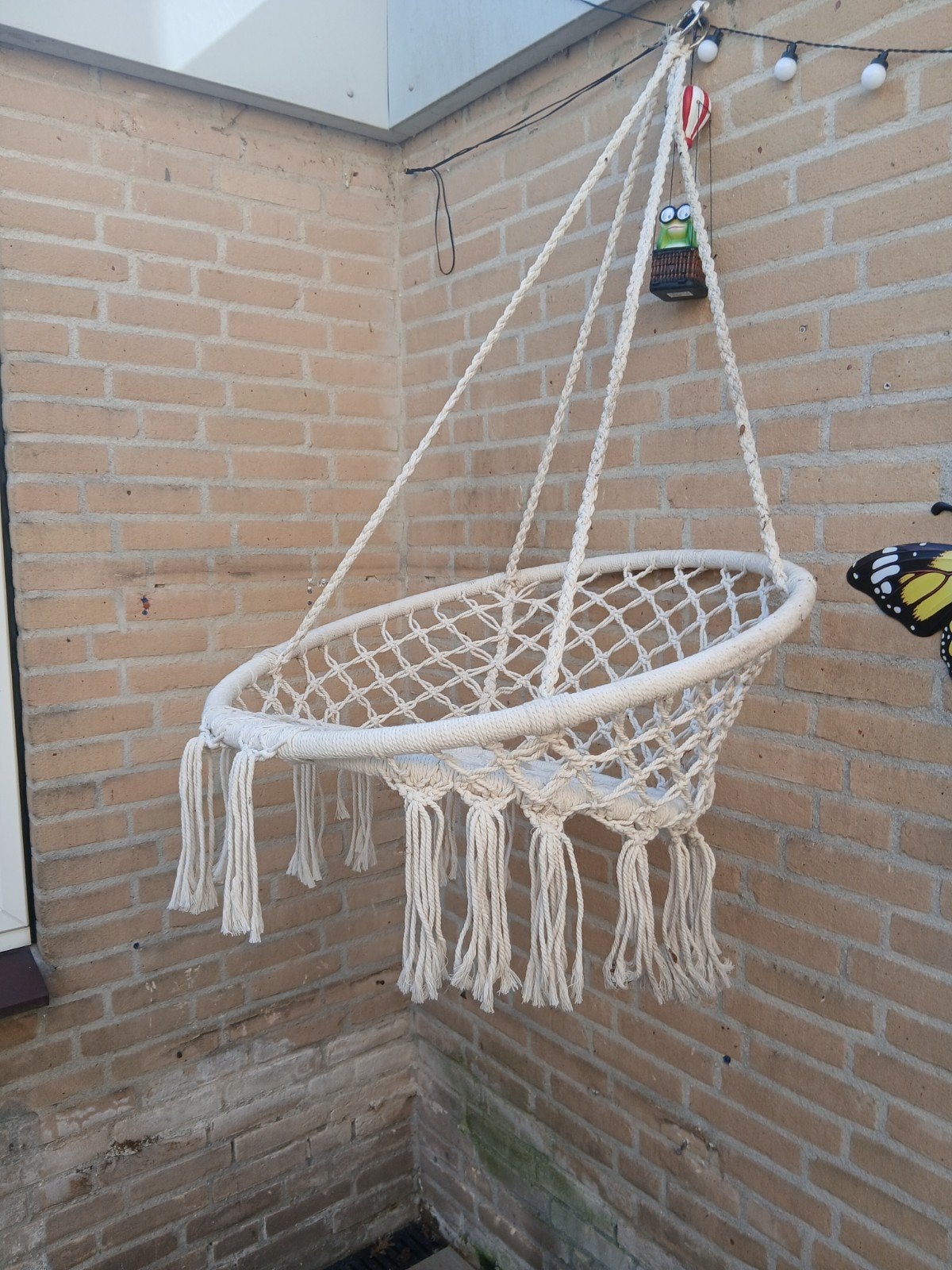 Hangstoel macramé - Nieuwstaat, Ophalen of Verzenden, Zo goed als nieuw, Eenpersoons, Binnen