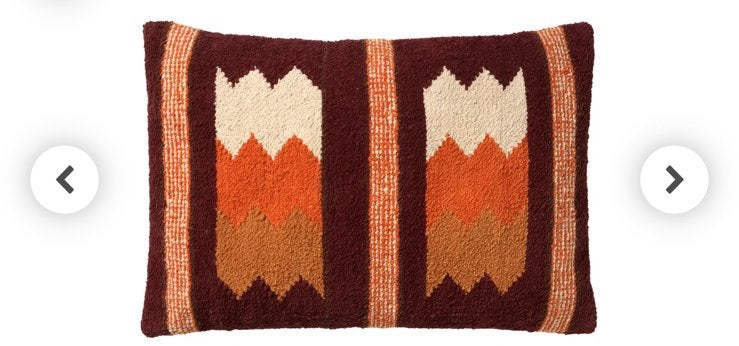 Kelim look kussen oranje bordeaux met vulling, Ophalen of Verzenden, Oranje, Vierkant