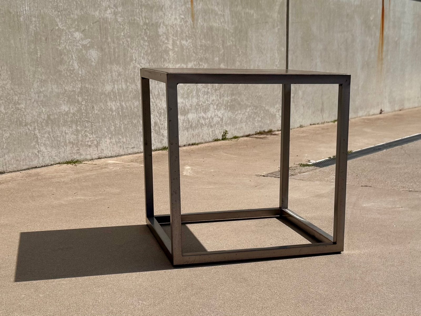 BAXTER ART TRINITY design bijzettafel TUIGLEER | STAAL, Huis en Inrichting, 45 tot 60 cm, Minder dan 55 cm, Vierkant, Ophalen of Verzenden