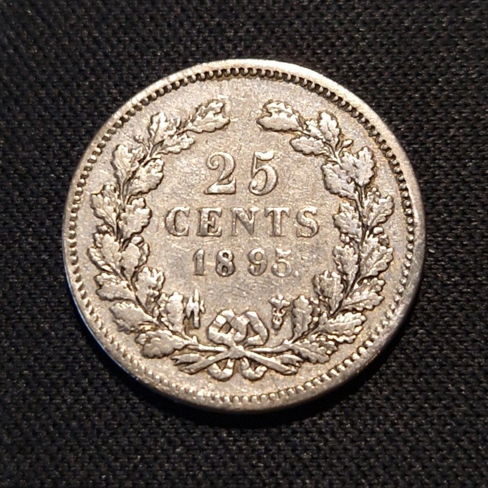 25 cent 1895, Verzenden, Zilver, 25 cent, Koningin Wilhelmina