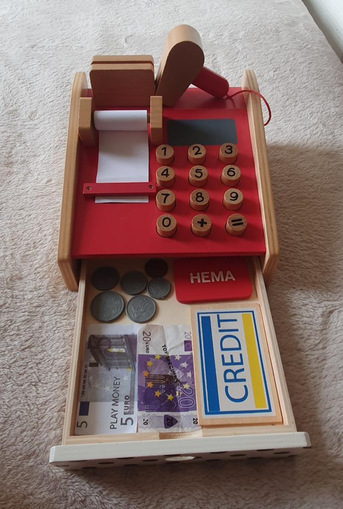 Hema Houten Speelkassa - Zo goed als nieuw, Ophalen of Verzenden, Zo goed als nieuw, Rekenen