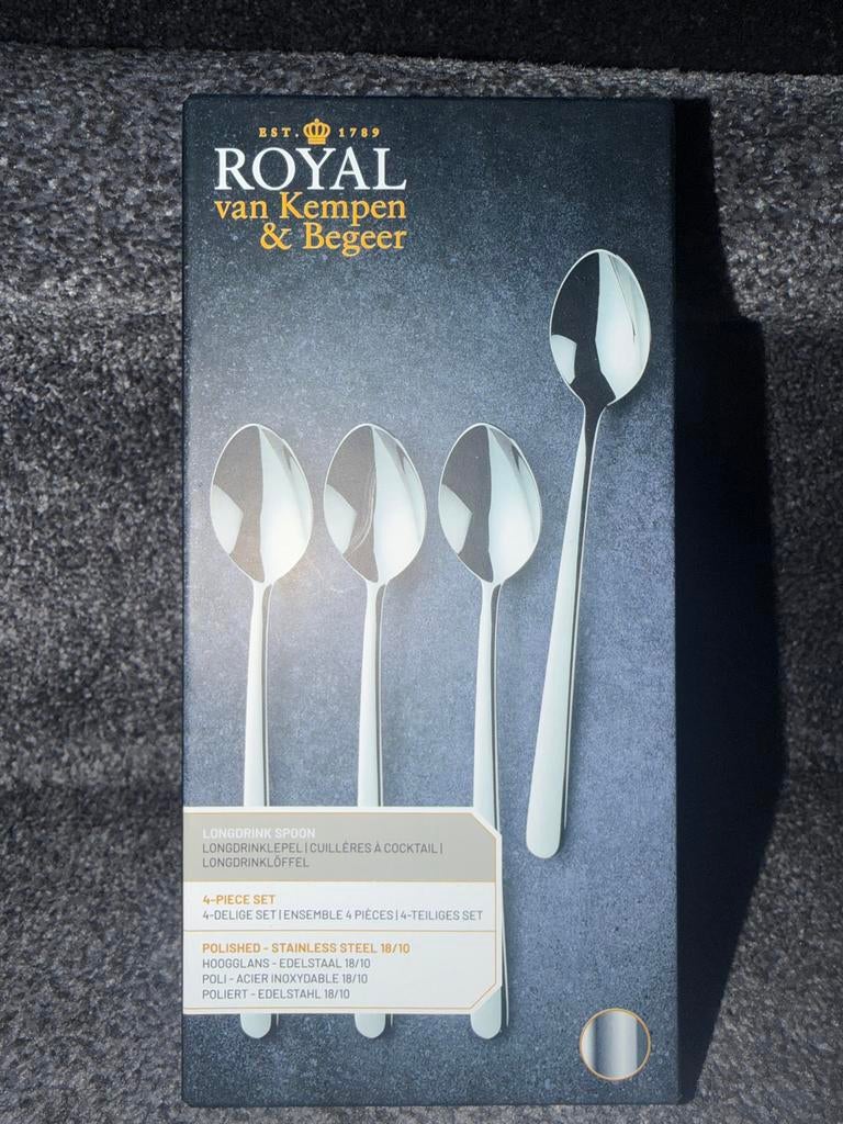 Royal van Kempen & Begeer Longdrinklepels 4-delig (12st tot), Ophalen of Verzenden
