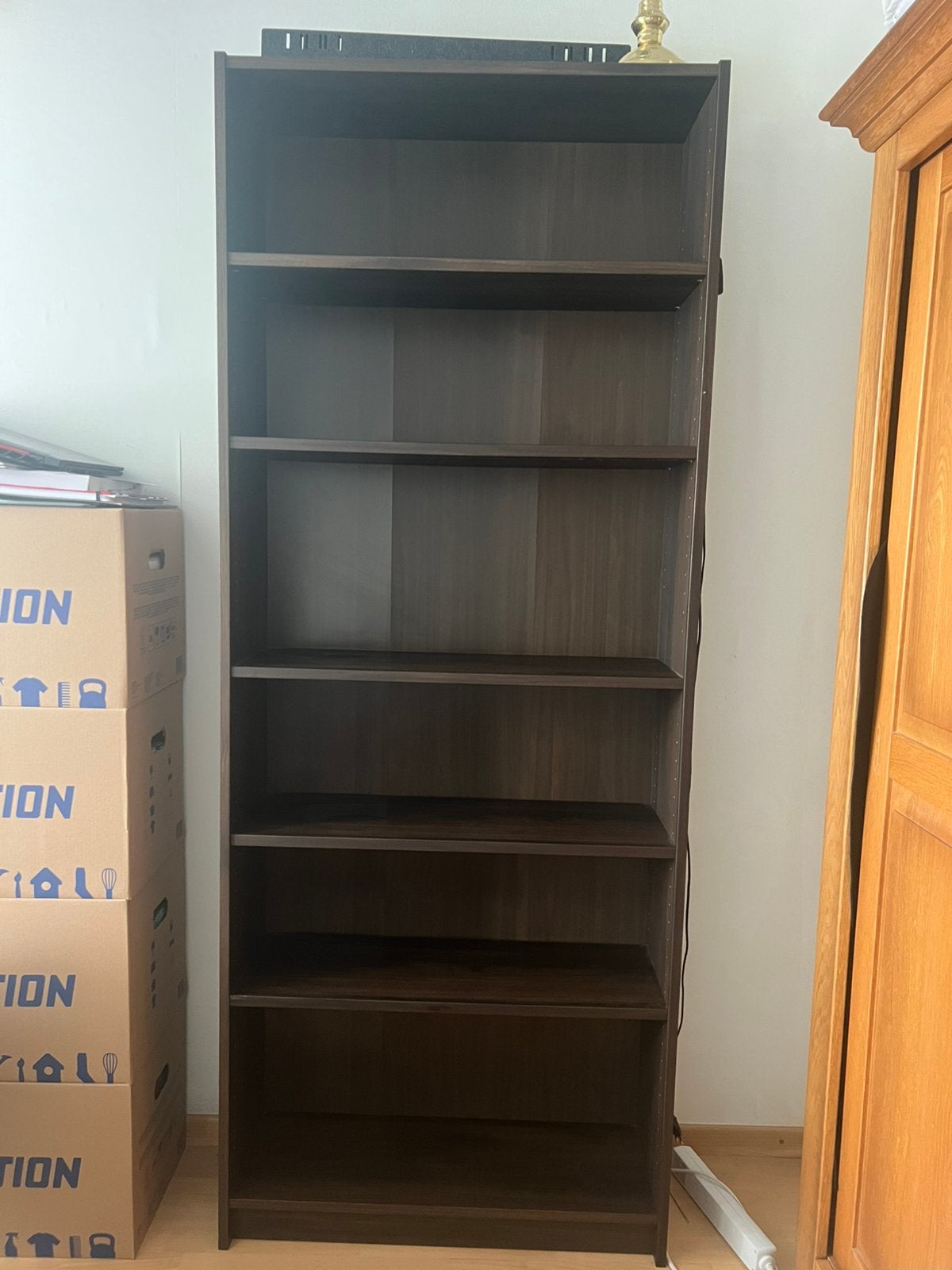 Billy boekenkast donkerbruin, Huis en Inrichting, Ophalen, 200 cm of meer, 50 tot 100 cm, Zo goed als nieuw
