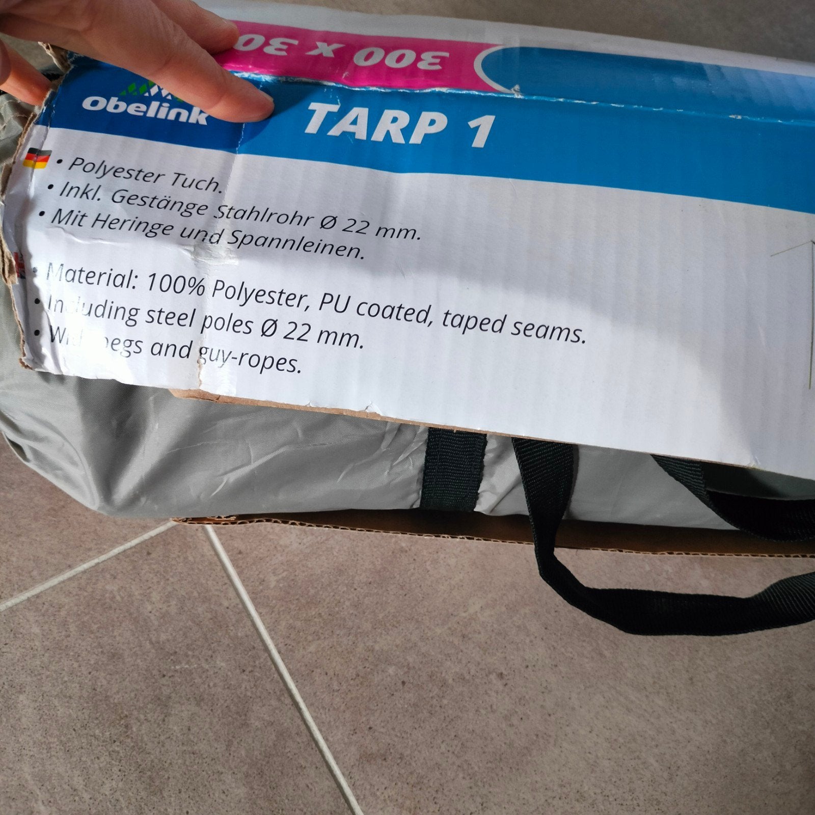 Obelink Tarp 1 - 300x300 cm - 1 keer gebruikt, Ophalen of Verzenden, Zo goed als nieuw