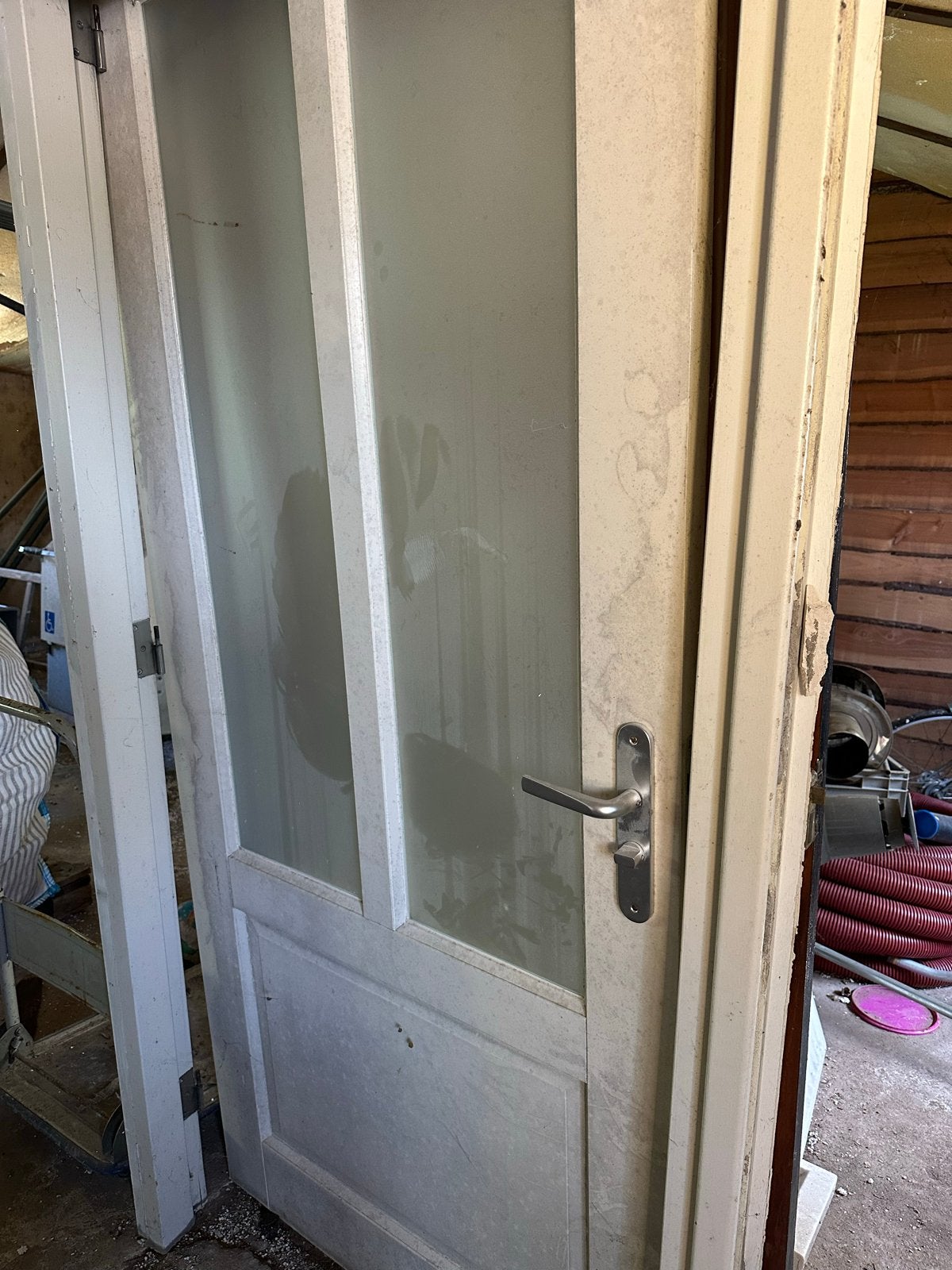 Gebruikte binnendeur met glas en kozijn., Ophalen, Gebruikt, 80 tot 100 cm, Binnendeur