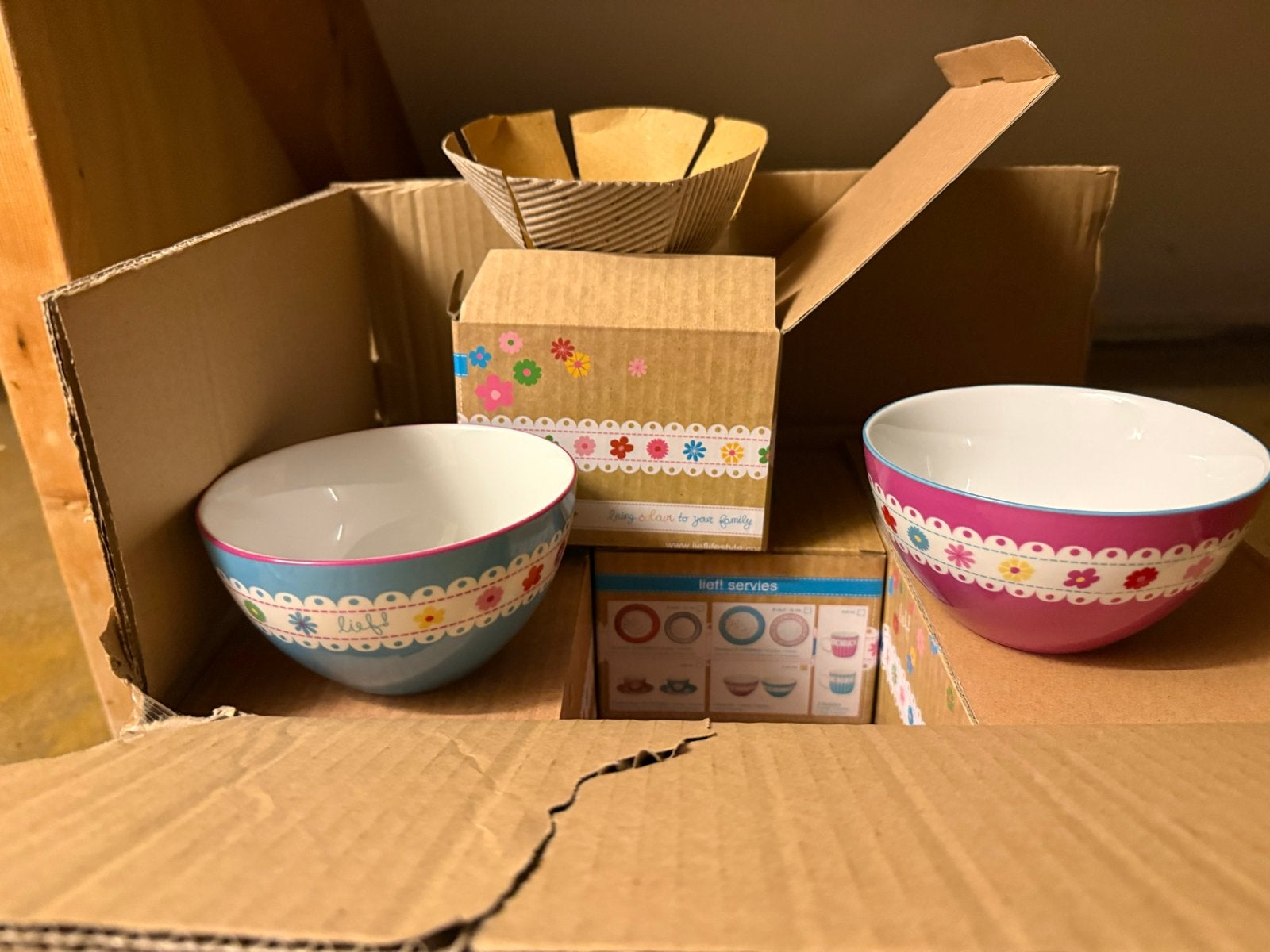 Lief! Lifestyle Kommenset 2 stuks - Roze & Blauw (38 sets), Huis en Inrichting, Keuken | Servies, Ophalen, Overige merken, Keramiek