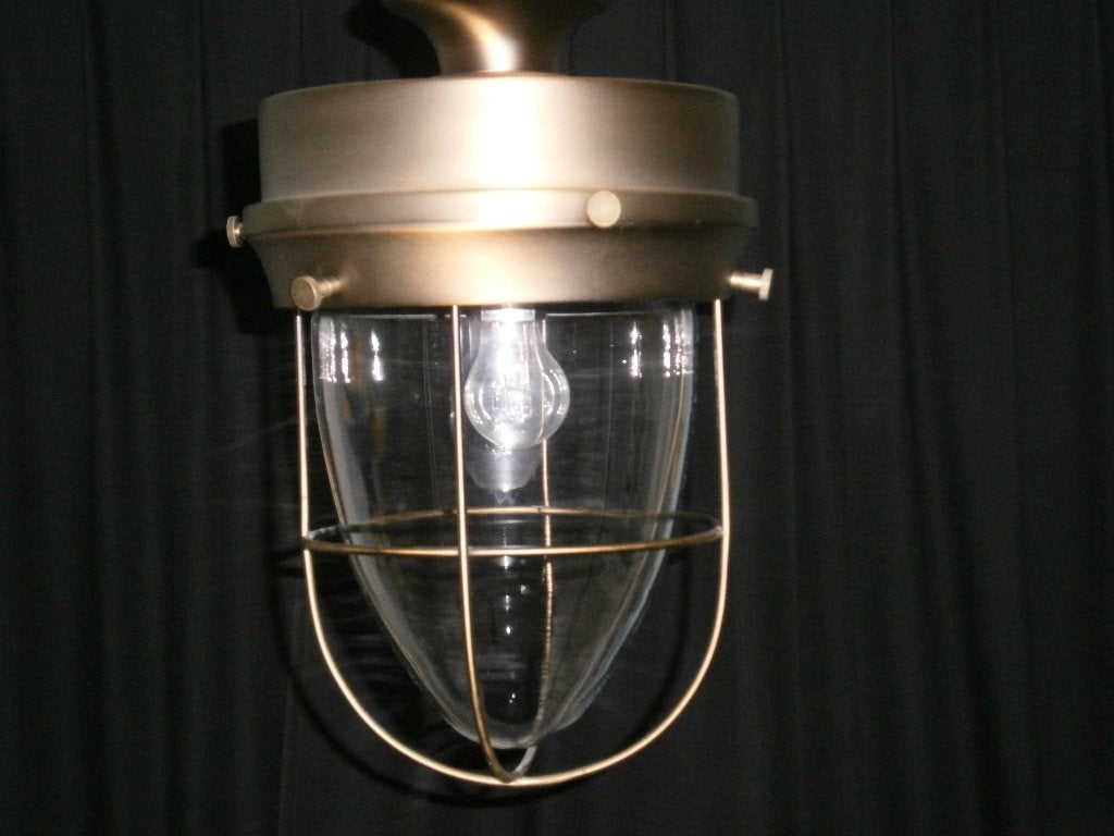 Hanglamp met glazen stolp, Ophalen, Zo goed als nieuw, Glas, E27 (groot)