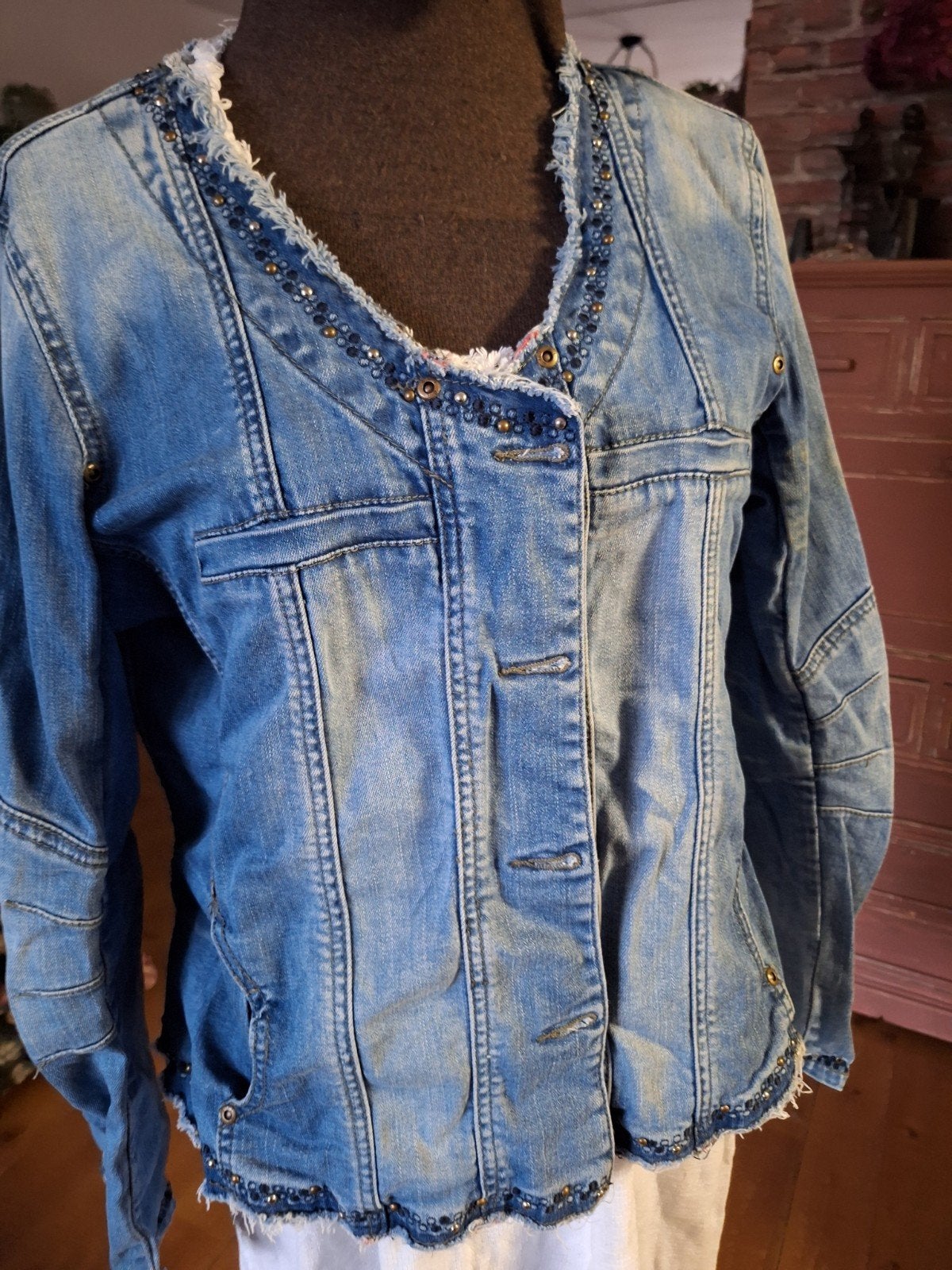 Spijkerjasje jasje xl xxl, Ophalen of Verzenden, Gedragen, Maat 46/48 (XL) of groter, Blauw
