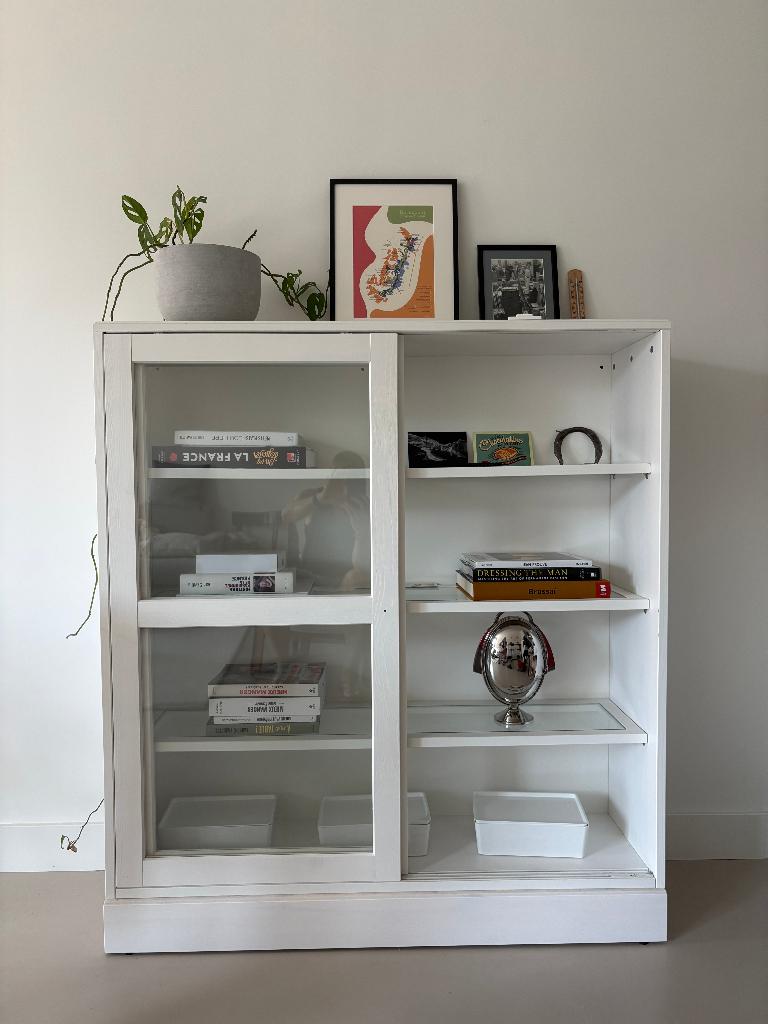 IKEA HAVSTA vitrinekast met glazen deuren in wit, Ophalen, Zo goed als nieuw