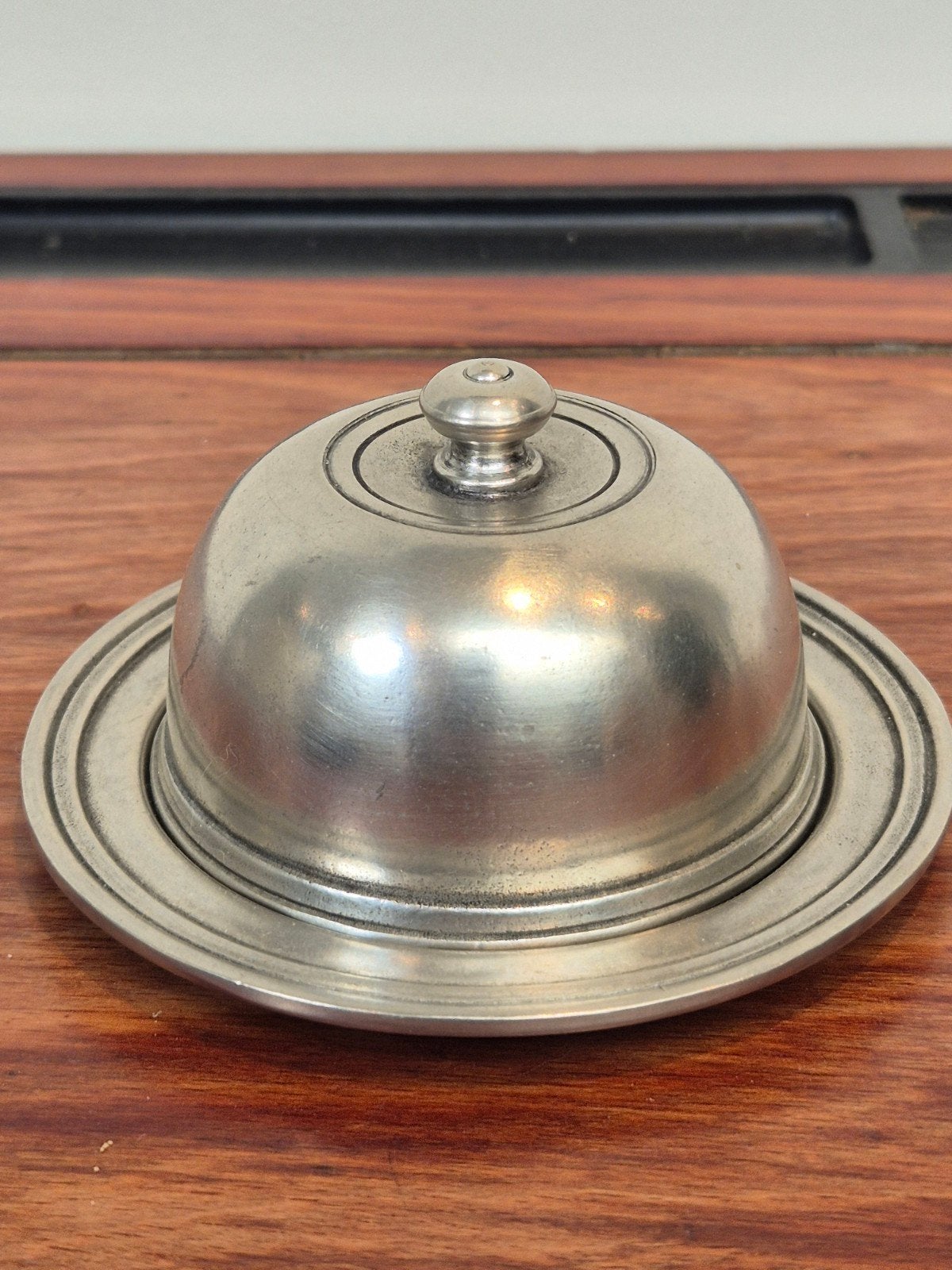 Marinoni Peltro tinnen botervloot 95% tin Italië vintage, Huis en Inrichting, Woonaccessoires | Stolpen, Ophalen of Verzenden