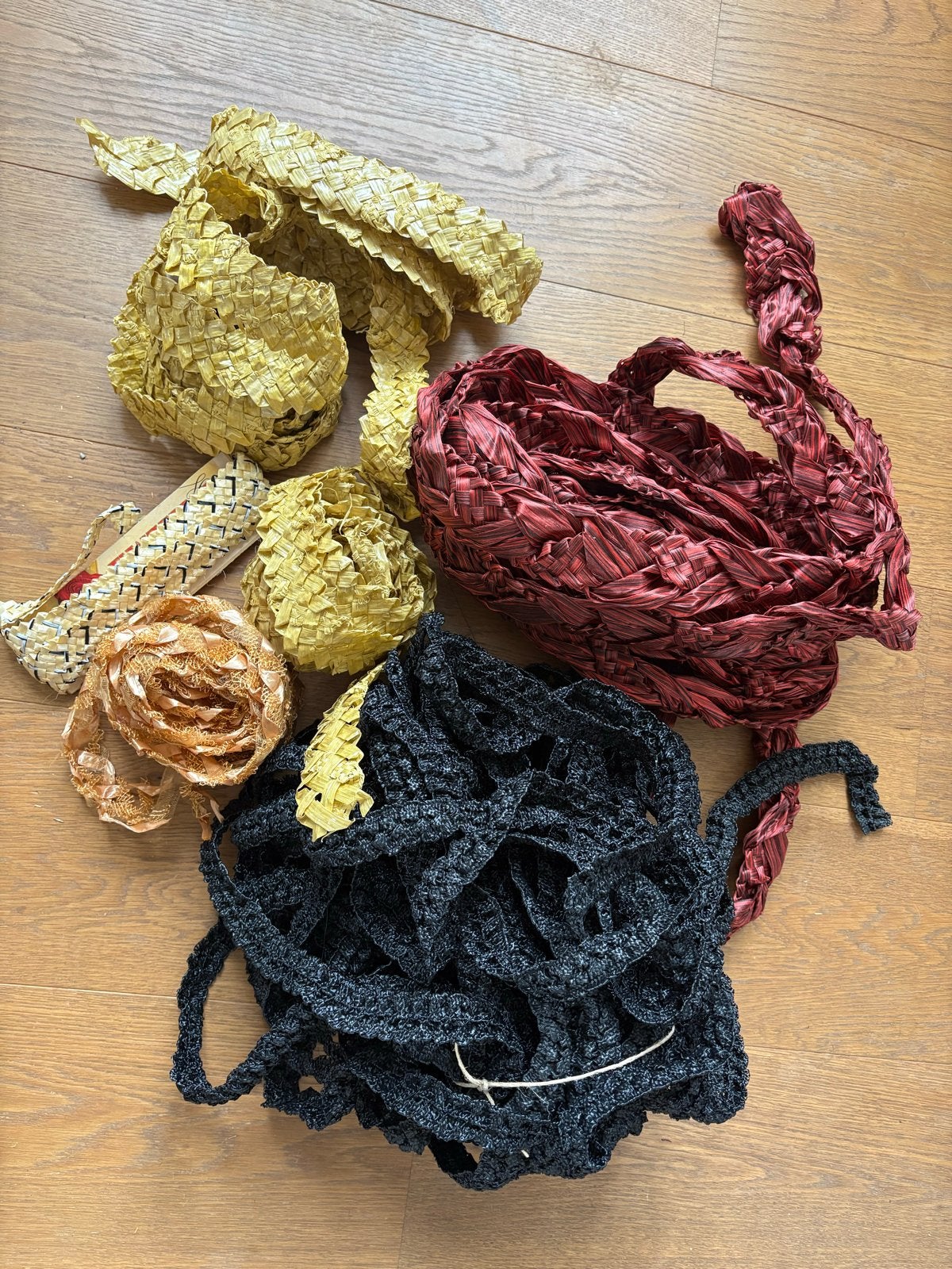 Vintage bandstro voor hoeden - diverse kleuren, Ophalen of Verzenden, Dames