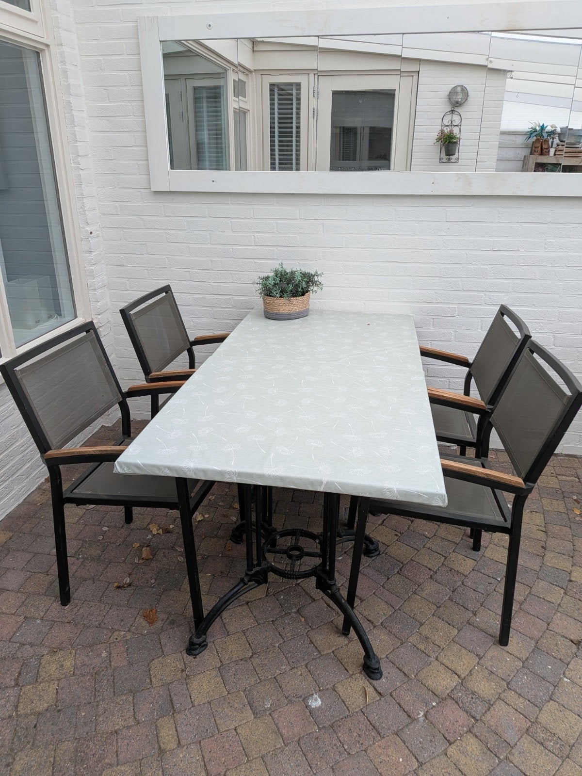 Buitentafel en stoelen, Tuin en Terras, Ophalen, Zo goed als nieuw, Teakhout
