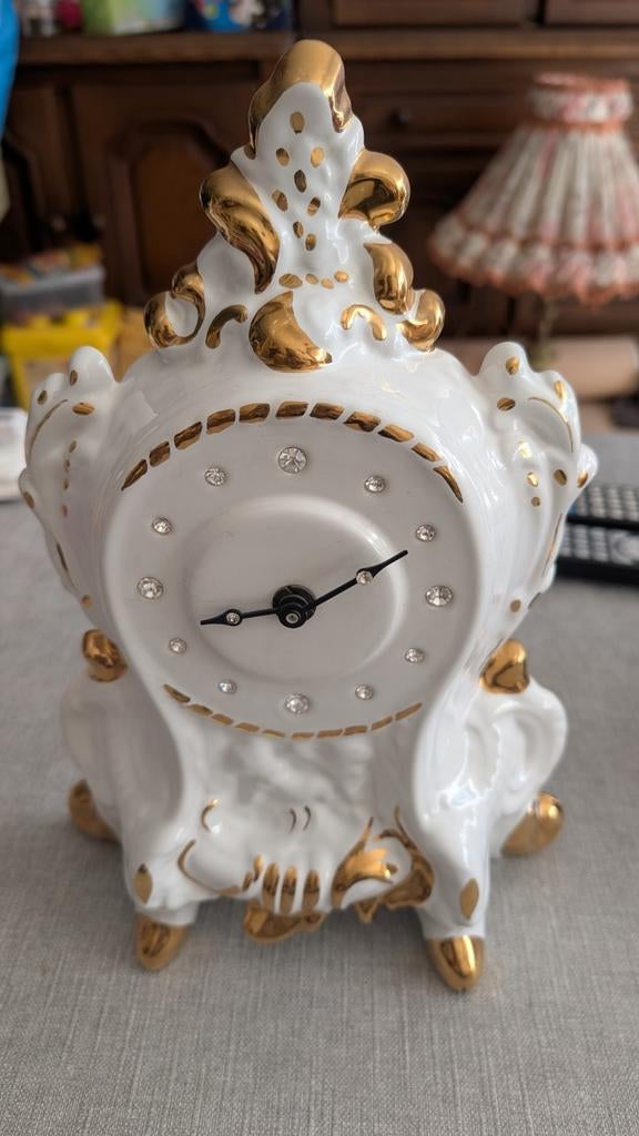 Bastiani Tafelklok met Swarovski steentjes, Ophalen, Zo goed als nieuw, Analoog, Wekker of Tafelklok