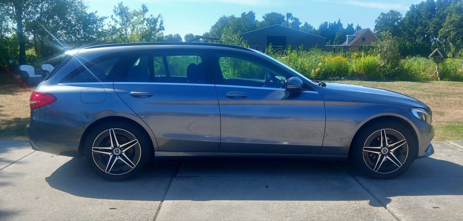 Mercedes C klasse., Auto diversen, Schadeauto's, Ophalen, Mercedes-Benz, Stationwagon, Zilver of Grijs
