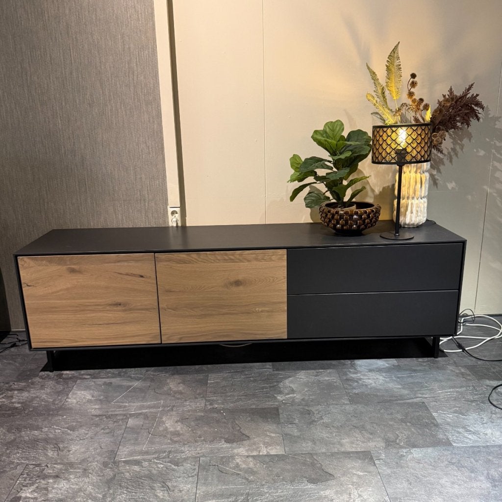 Tv-meubel Verdo - Eikenhout Zwart - IN.HOUSE, Niet ingevuld, Niet ingevuld, Niet ingevuld