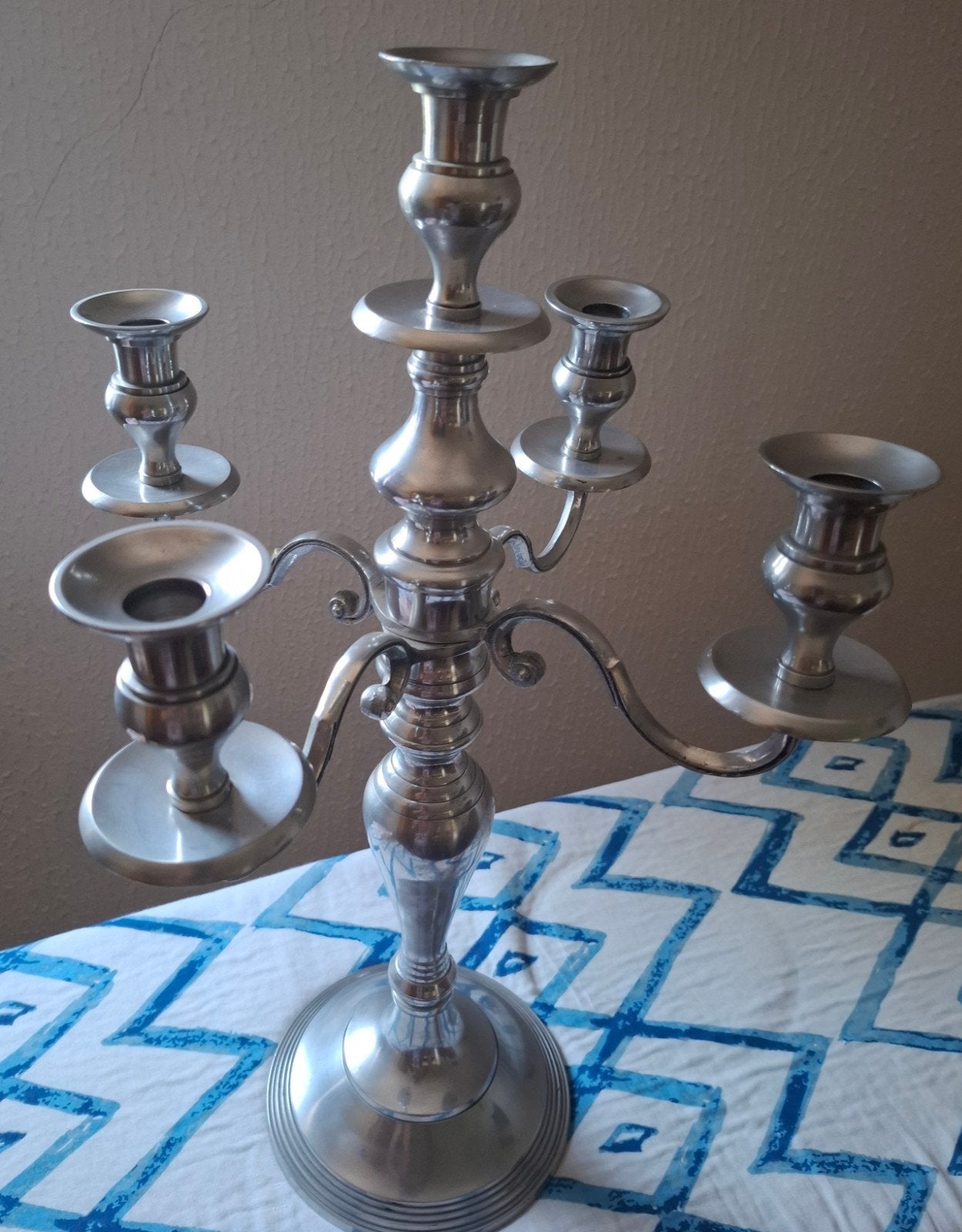 Vintage Vijfarmige Kandelaar - Metaal, Antiek en Kunst, Ophalen