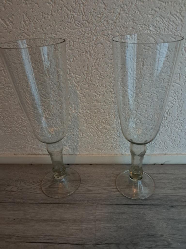 2 vazen, Huis en Inrichting, Woonaccessoires | Vazen, Ophalen, Overige kleuren, Minder dan 50 cm, Glas