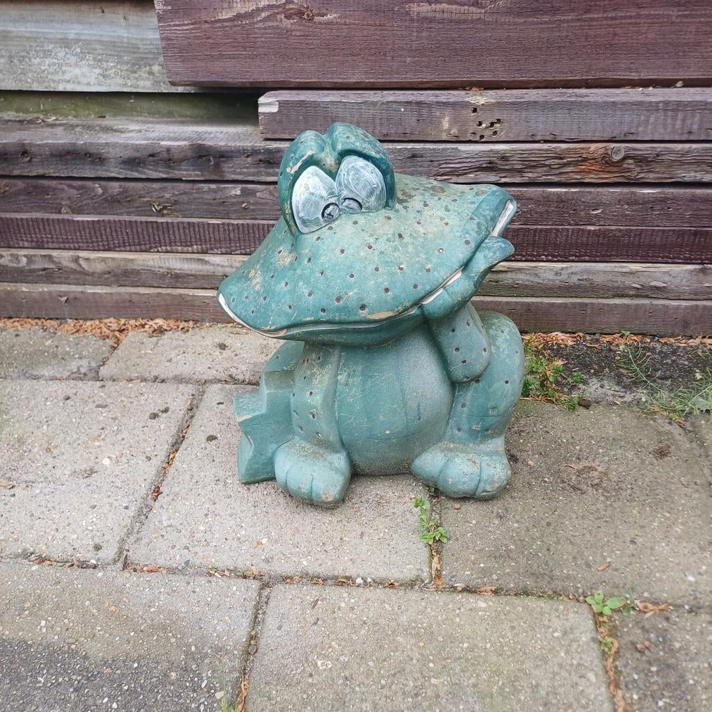 Leuke kikker tuindecoratie, Tuin en Terras, Ophalen, Gebruikt, Beton, Dierenbeeld