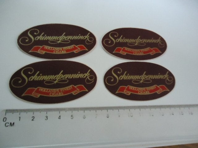 sticker oud Schimmelpenninck sigaren cigars fabriek 4x retro, Verzenden, Zo goed als nieuw, Bedrijf of Vereniging