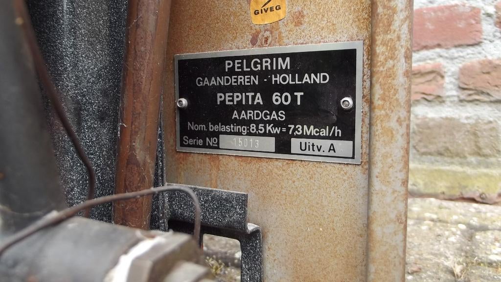 Gevelkachel Pelgrim Pepita 60T, Huis en Inrichting, Kachels, Ophalen, Gebruikt, Gas, Gevelkachel