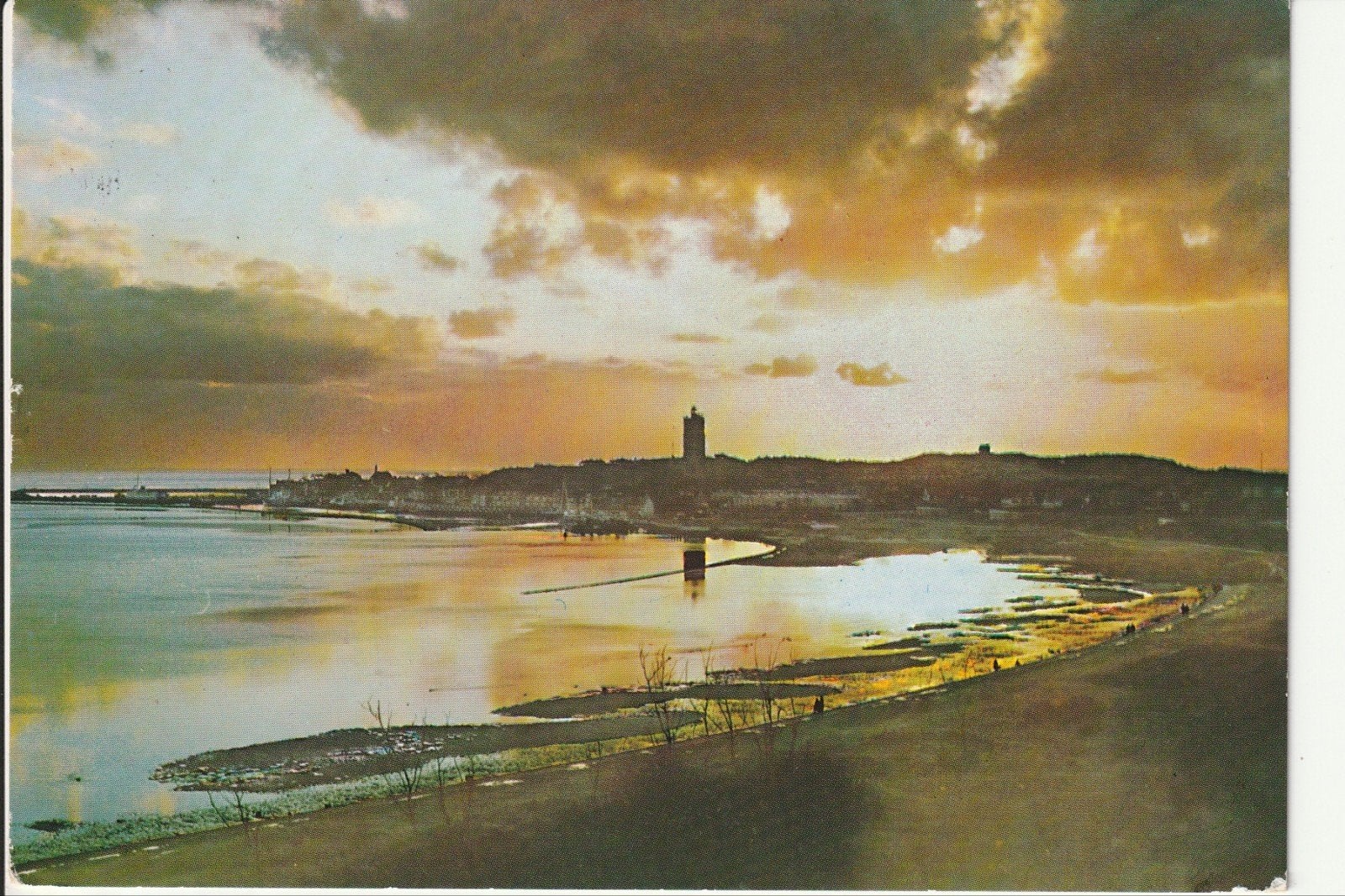 TERSCHELLING GROETEN VAN PANORMA HAVEN WEST DELLEWAL SUNSET, Ophalen of Verzenden, 1960 tot 1980, Gelopen, Waddeneilanden