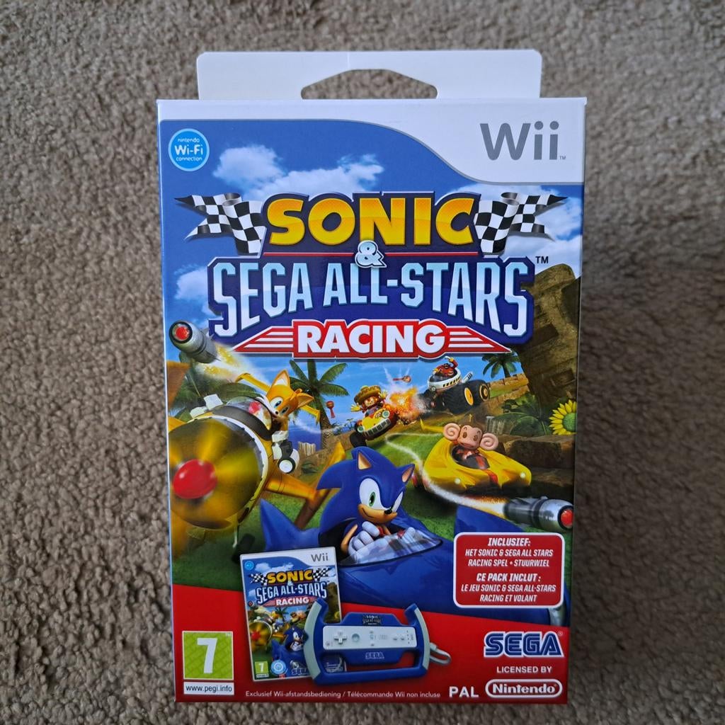 Sonic & Sega All-Stars Racing big box inclusief stuurtje Wii, Spelcomputers en Games, Games | Nintendo Wii, Verzenden, Racen en Vliegen