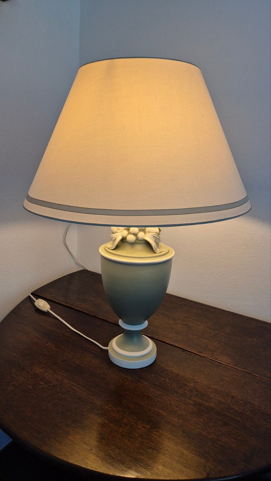 Mooie Maison Chaumette tafellamp met fruit/bladeren, Ophalen, Gebruikt, E27 (groot), Klassiek