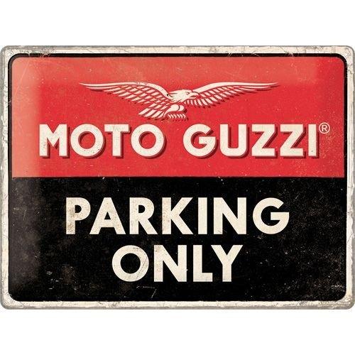 Moto Guzzi Parking Only relief reclamebord van metaal deco