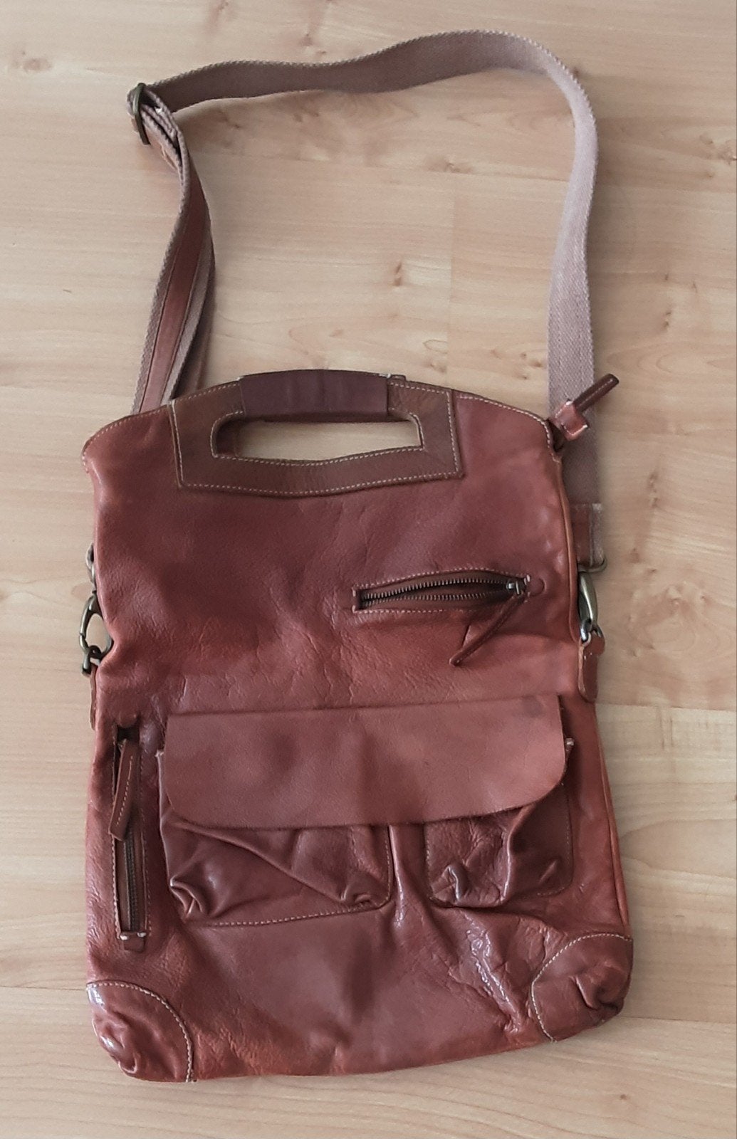 Vai Vai (?) aunts and uncles Leren schoudertas - Bruinrood, Ophalen of Verzenden, Zo goed als nieuw, Bruin, Handtas