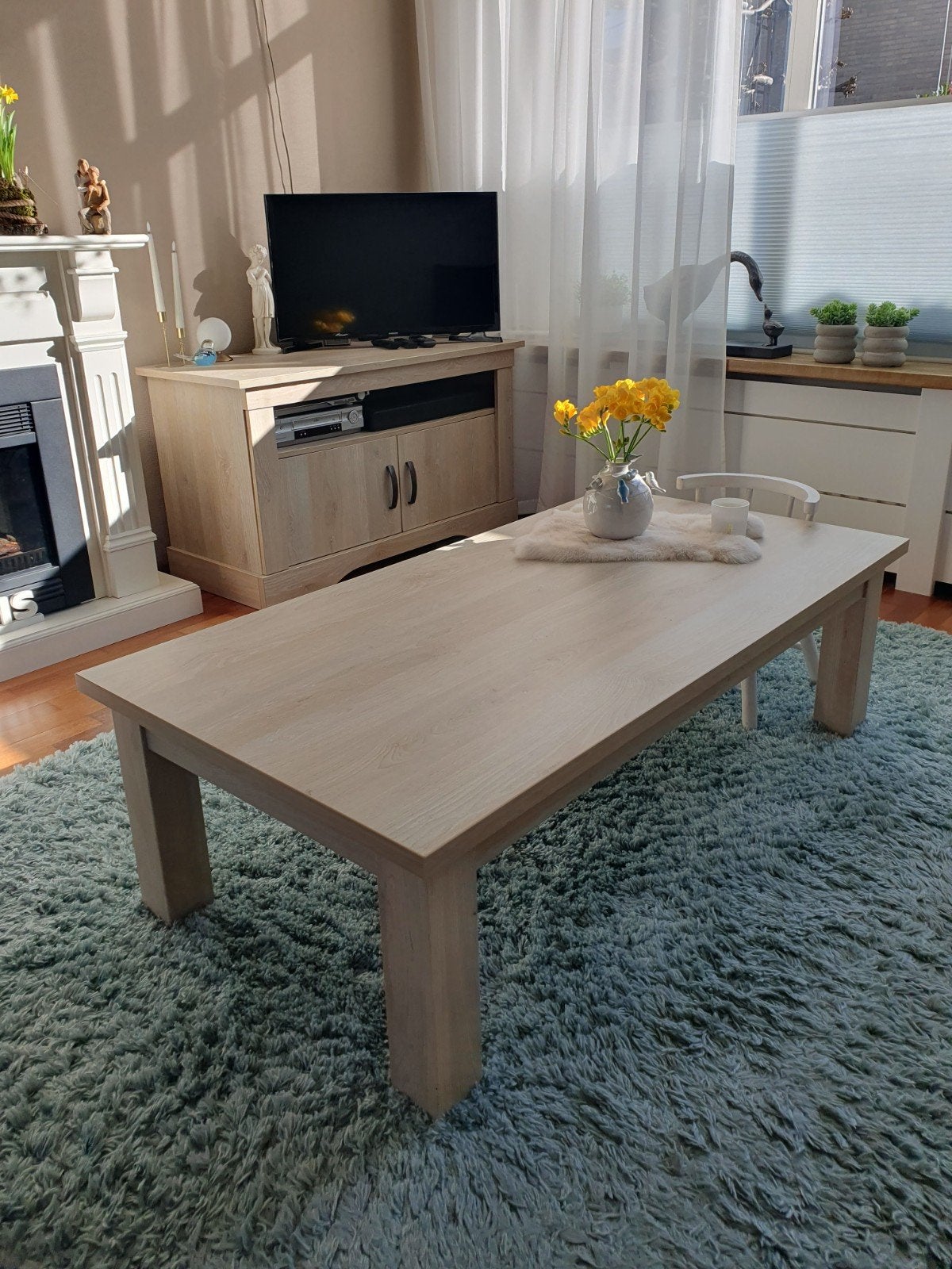 Houten salontafel, Ophalen, Gebruikt, 100 tot 150 cm, 50 tot 100 cm