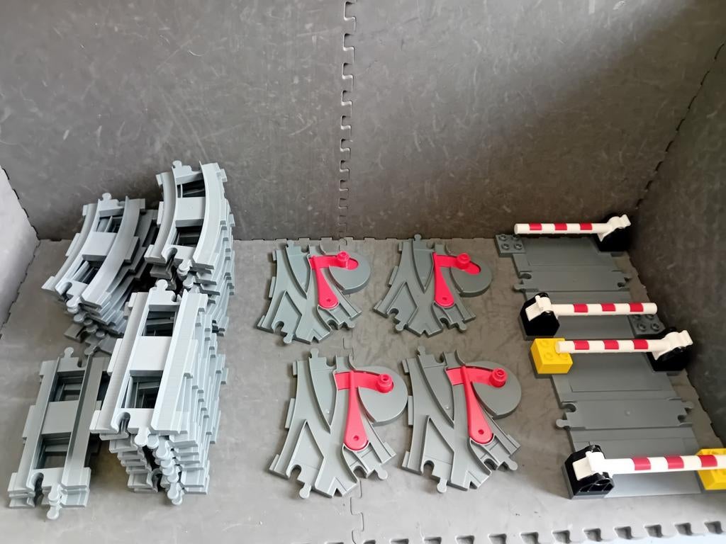 Lego Duplo rails overgang wissel grijs, Gebruikt, ., Ophalen of Verzenden, Duplo