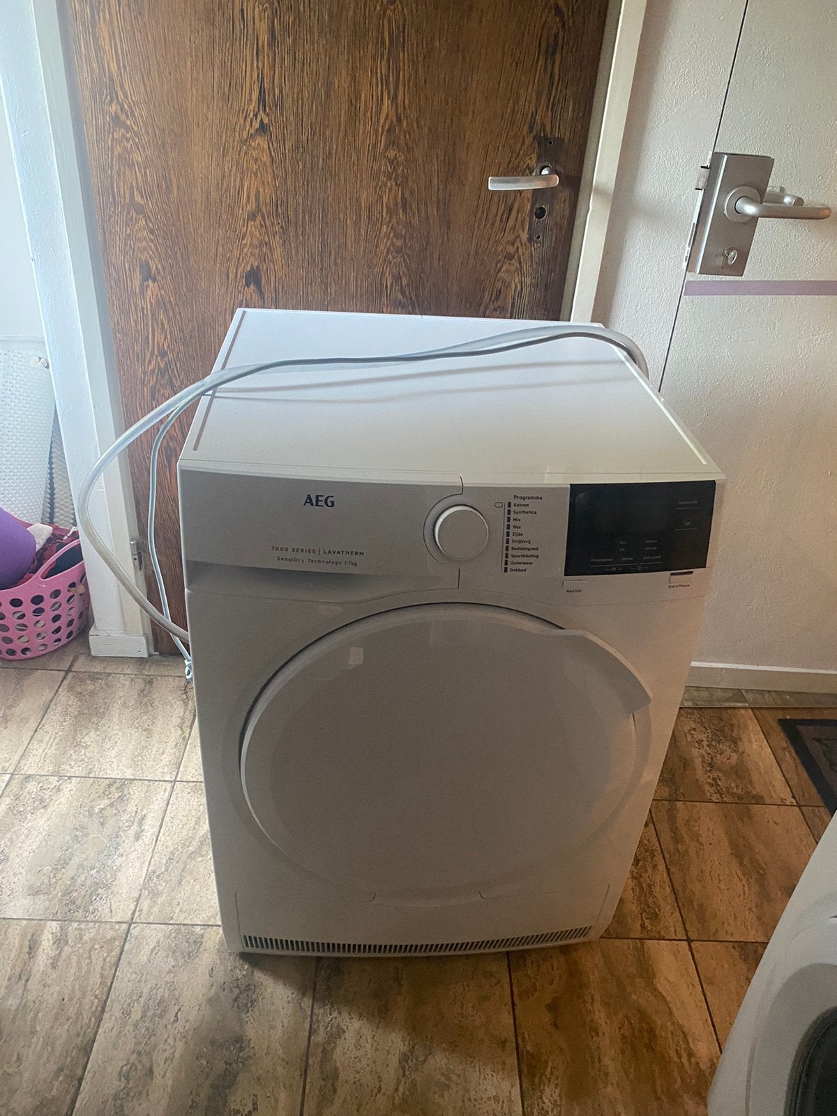 Wasdroger AEG, Witgoed en Apparatuur, Ophalen, Zo goed als nieuw, Luchtafvoer, 85 tot 90 cm
