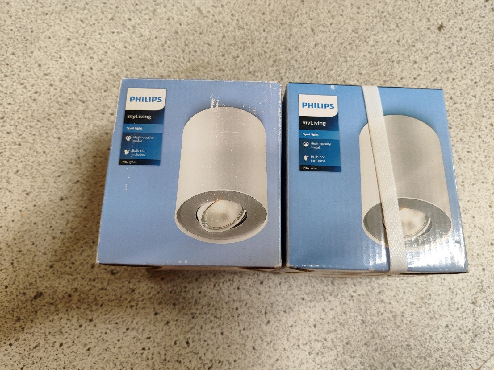 2* Philips myLiving Opbouwspot - Wit, Metaal, Opbouwspot, Nieuw, Ophalen of Verzenden, Metaal