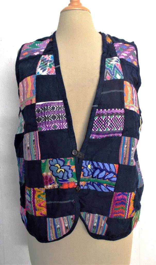 Folklore/Ethnic handgemaakt katoen gilet uit Guatamala! L, Kleding | Dames, Maat 42/44 (L), Zo goed als nieuw, Zonder mouw, Verzenden