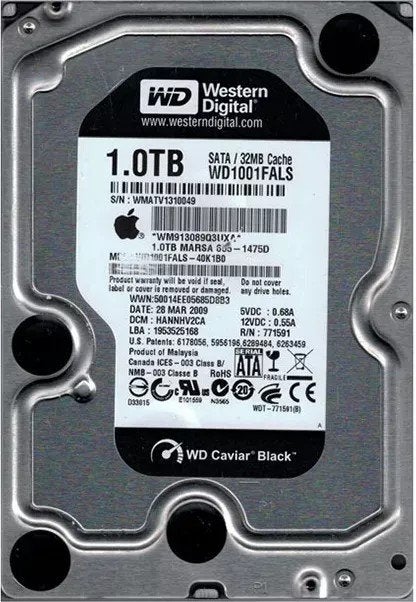 WD  Caviar Black 1TB en WD- 750 GB, Computers en Software, Harde schijven, Ophalen, Intern, Zo goed als nieuw, Desktop