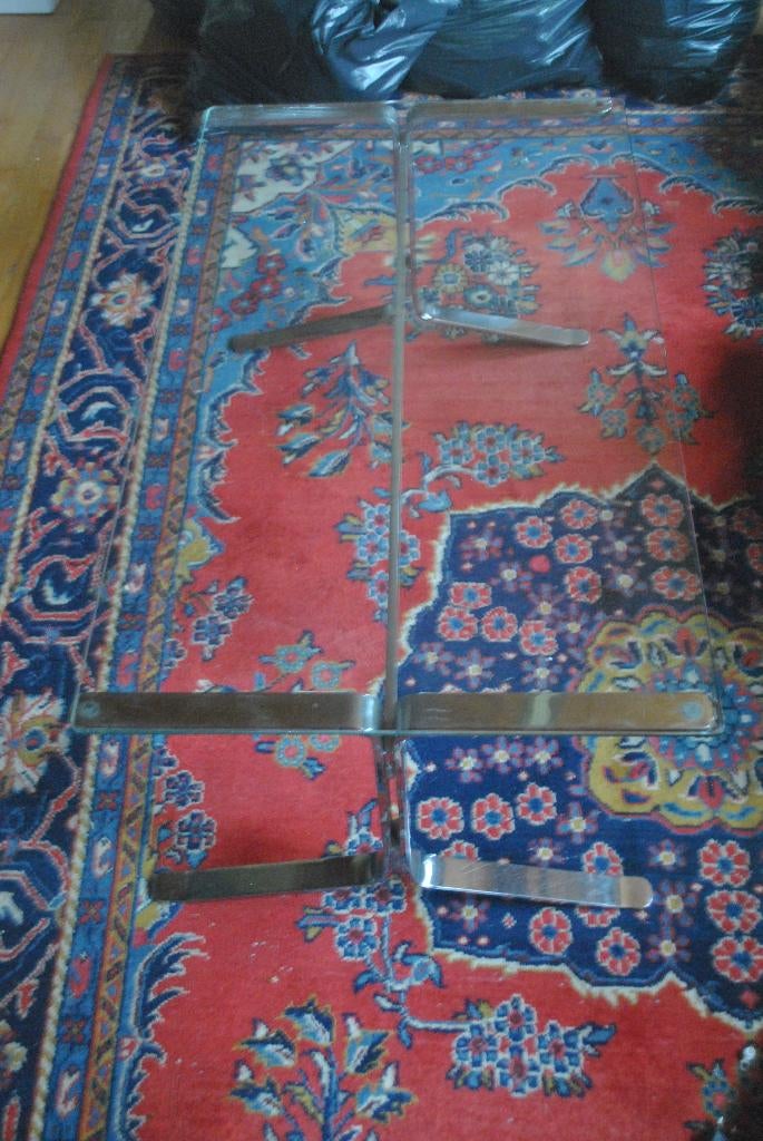 Salontafel, vintage, glas, chroom, Ophalen, Huis en Inrichting