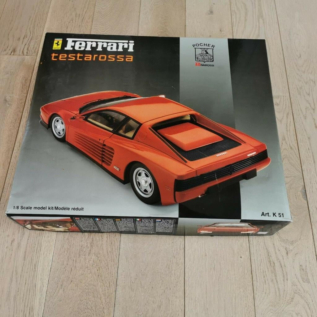 Ferrari Testarossa Pocher Rivarossi K51 1/8 Coupe ongebouwd, Ophalen of Verzenden, Gebruikt, 1:5 t/m 1:8, Auto