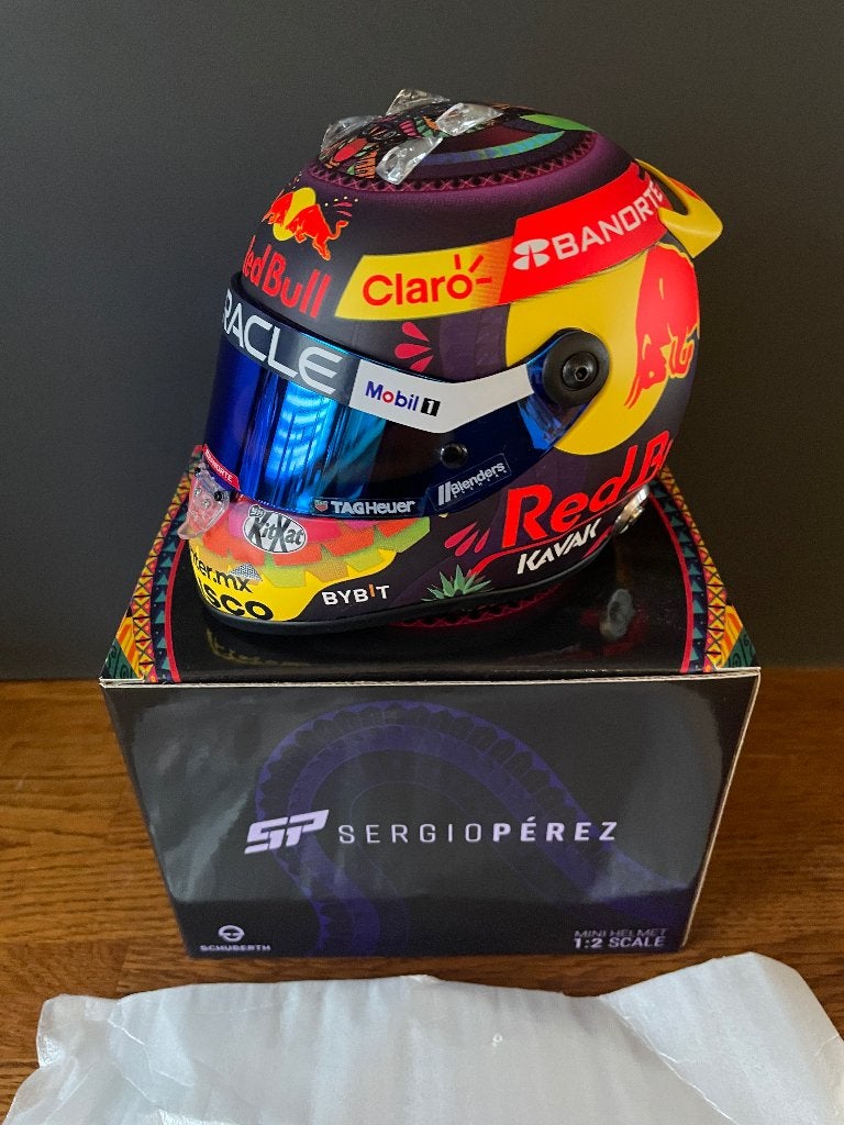 Sergio Perez Schubert Helm 1:2 GP Mexico 2023, Ophalen of Verzenden, Nieuw, Formule 1
