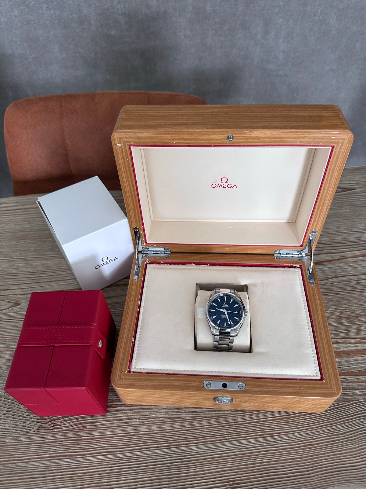 Omega Seamaster Aqua Terra 150M Spectre Full Set, Ophalen, Staal, Polshorloge, Zo goed als nieuw