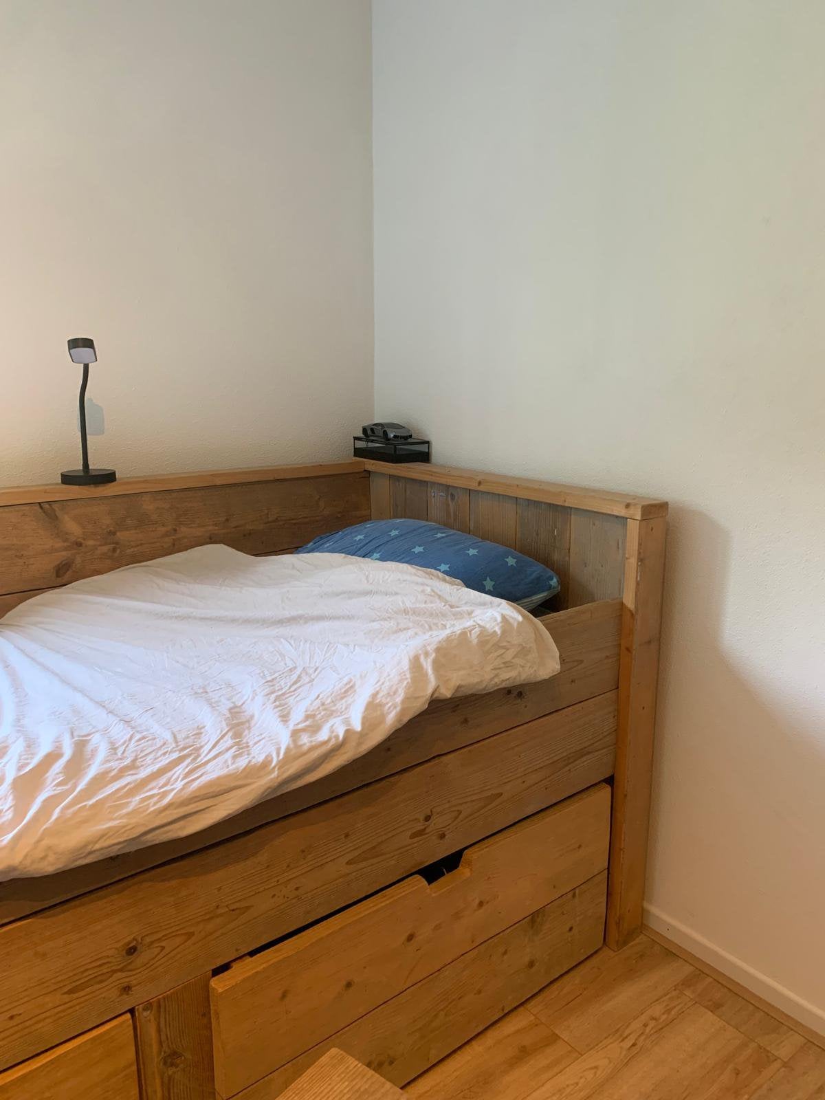 Stoer en degelijk steigerhouten kinderbed 90x200, Ophalen, Gebruikt, Eenpersoons, Steigerhout