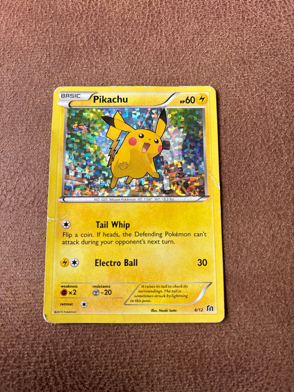 Pikachu Pokémon Kaart - Foil (2015), Ophalen of Verzenden, Gebruikt, Losse kaart, Foil