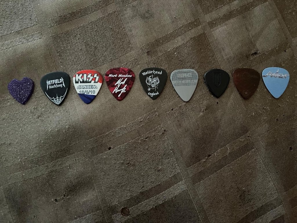 9 Hardrock/Metal picks (plectrums) guitarists, Muziek en Instrumenten, Overige Muziek en Instrumenten, Verzenden, Zo goed als nieuw