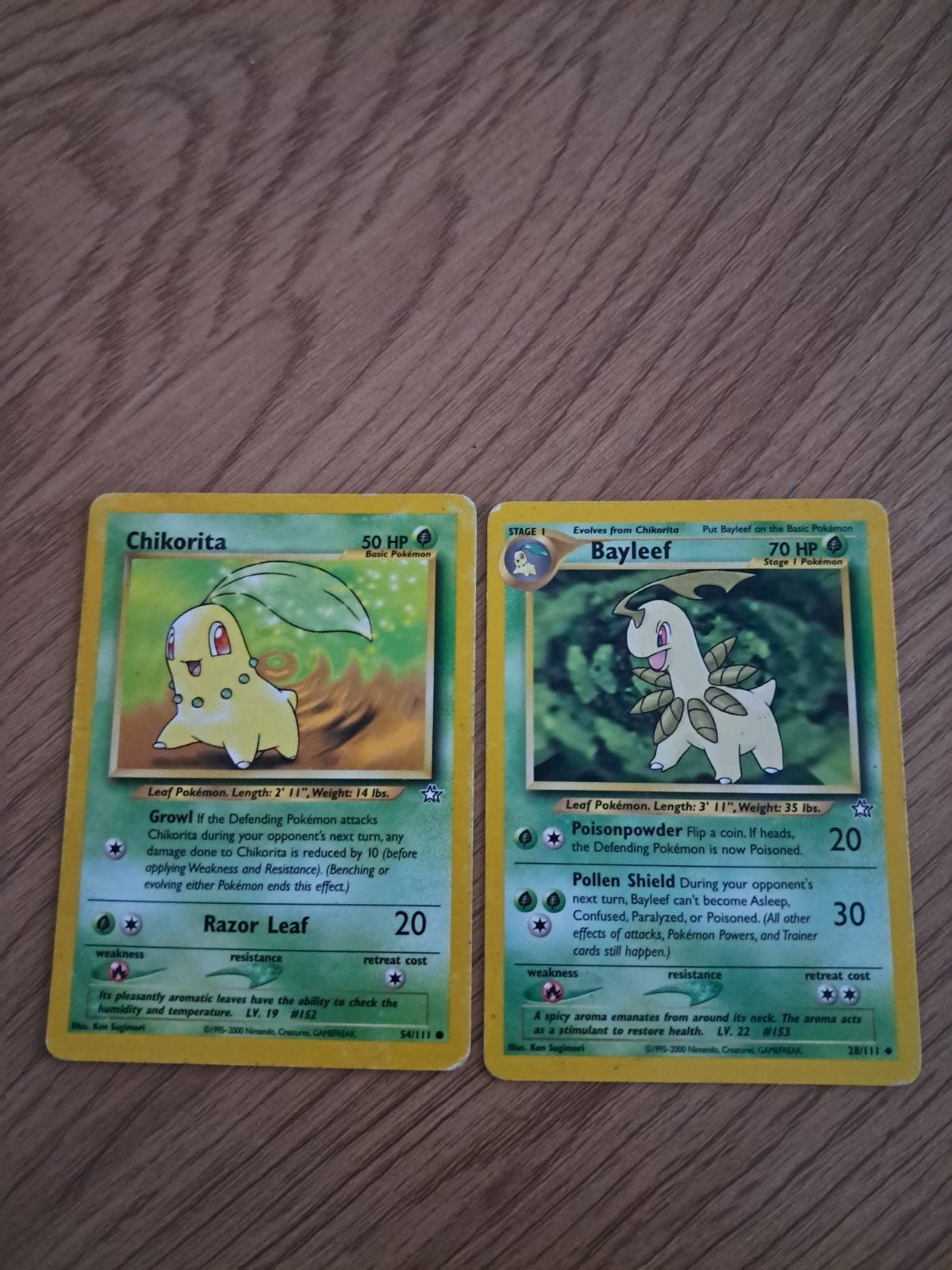 Pokémon Kaarten: Chikorita en Bayleef (Engels), Verzenden, Gebruikt, Meerdere kaarten