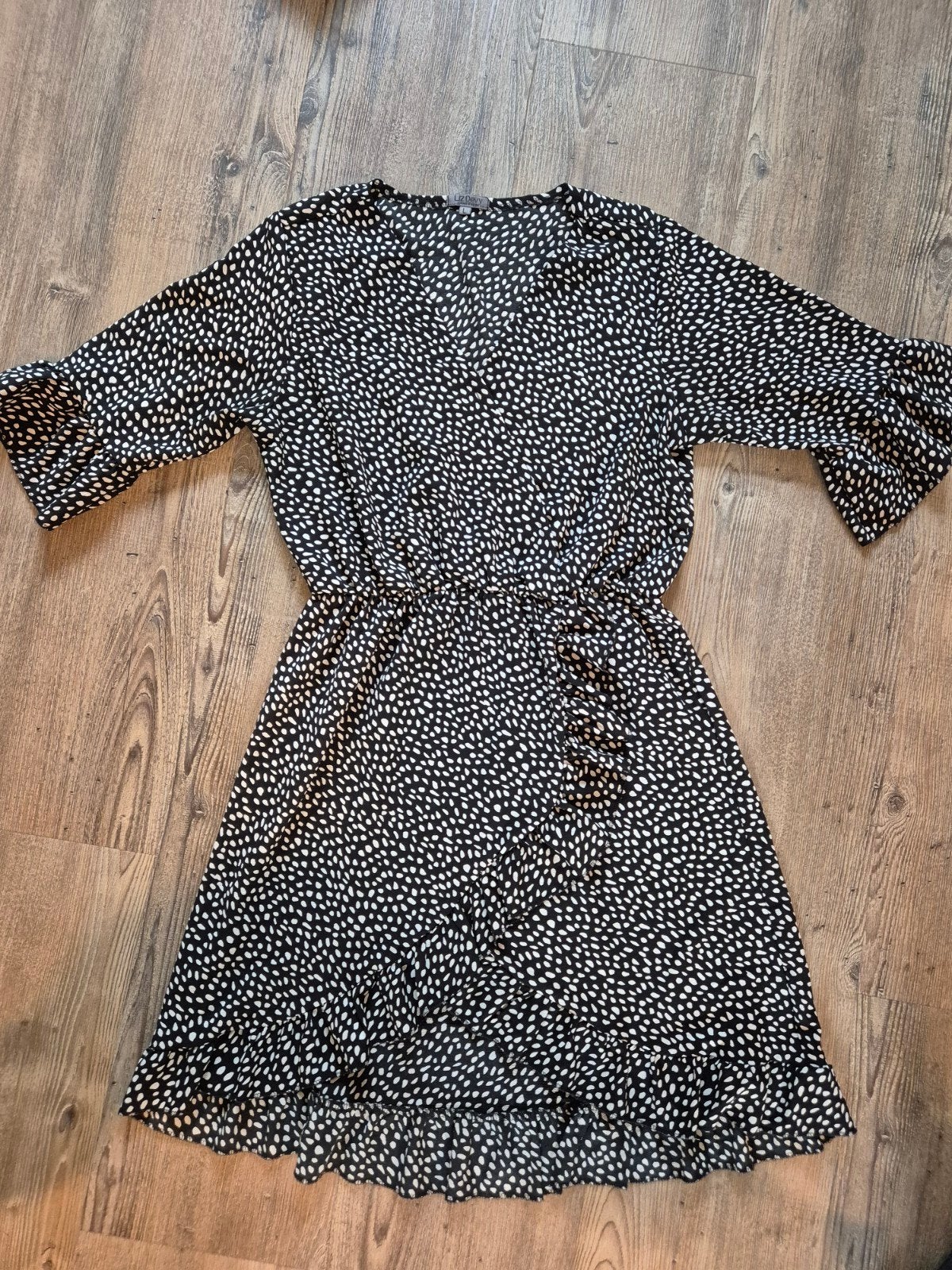 Leuk zomerjurkje met printje zwart wit maat m, Zwart, Zo goed als nieuw, Boven de knie, Ophalen